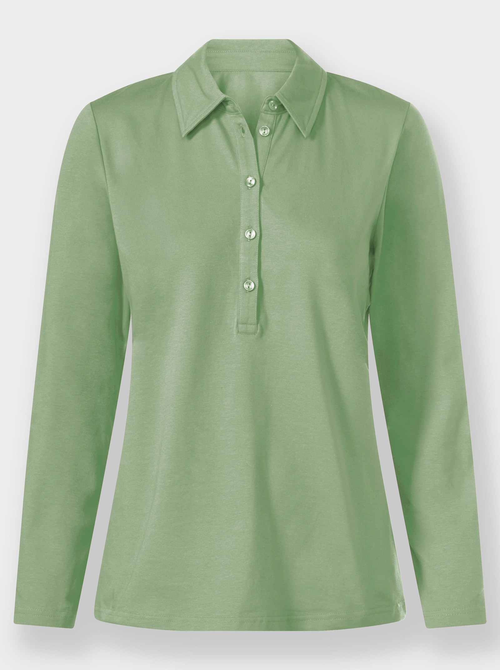 Poloshirt van katoen - eucalyptus