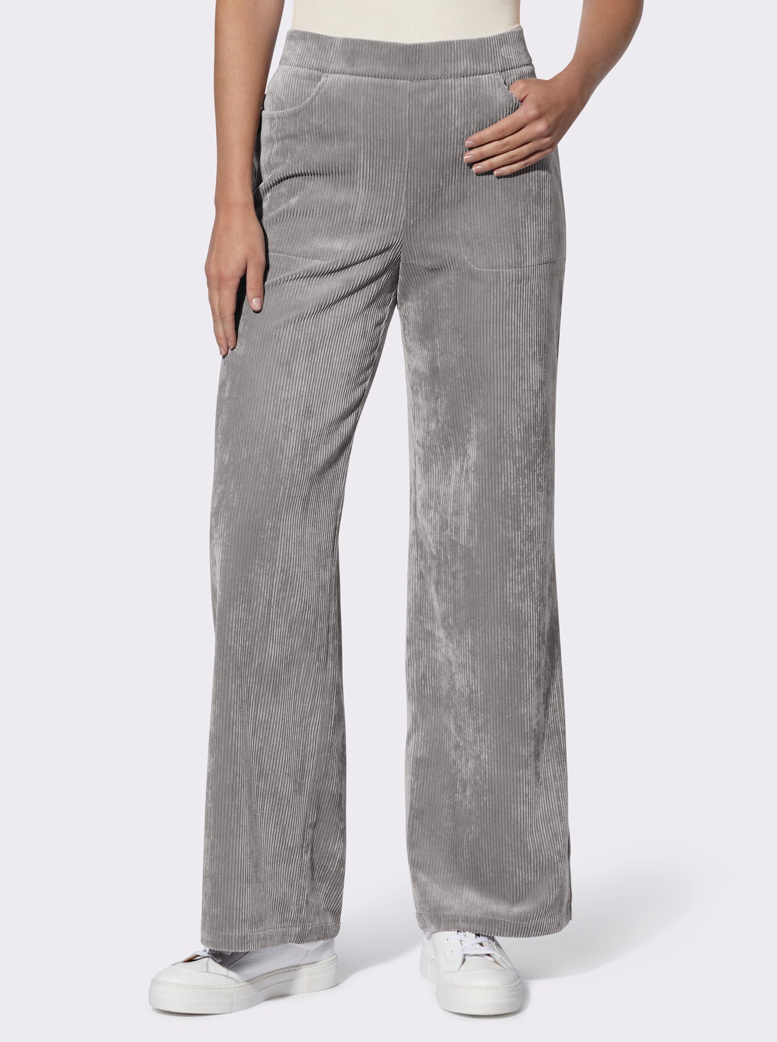 heine Cordhose mit Dehnbund hinten - grau