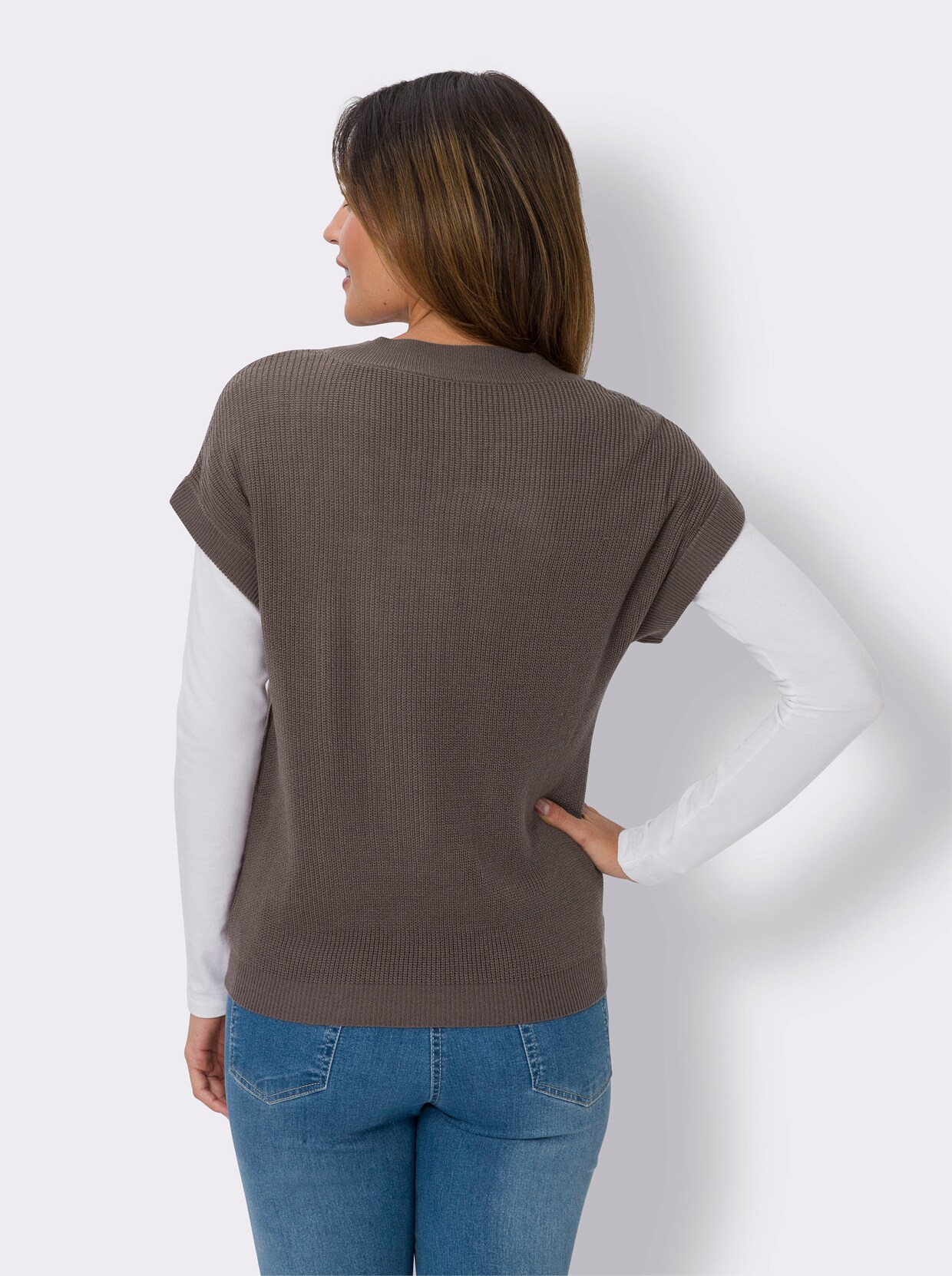 Slip-over - donkertaupe