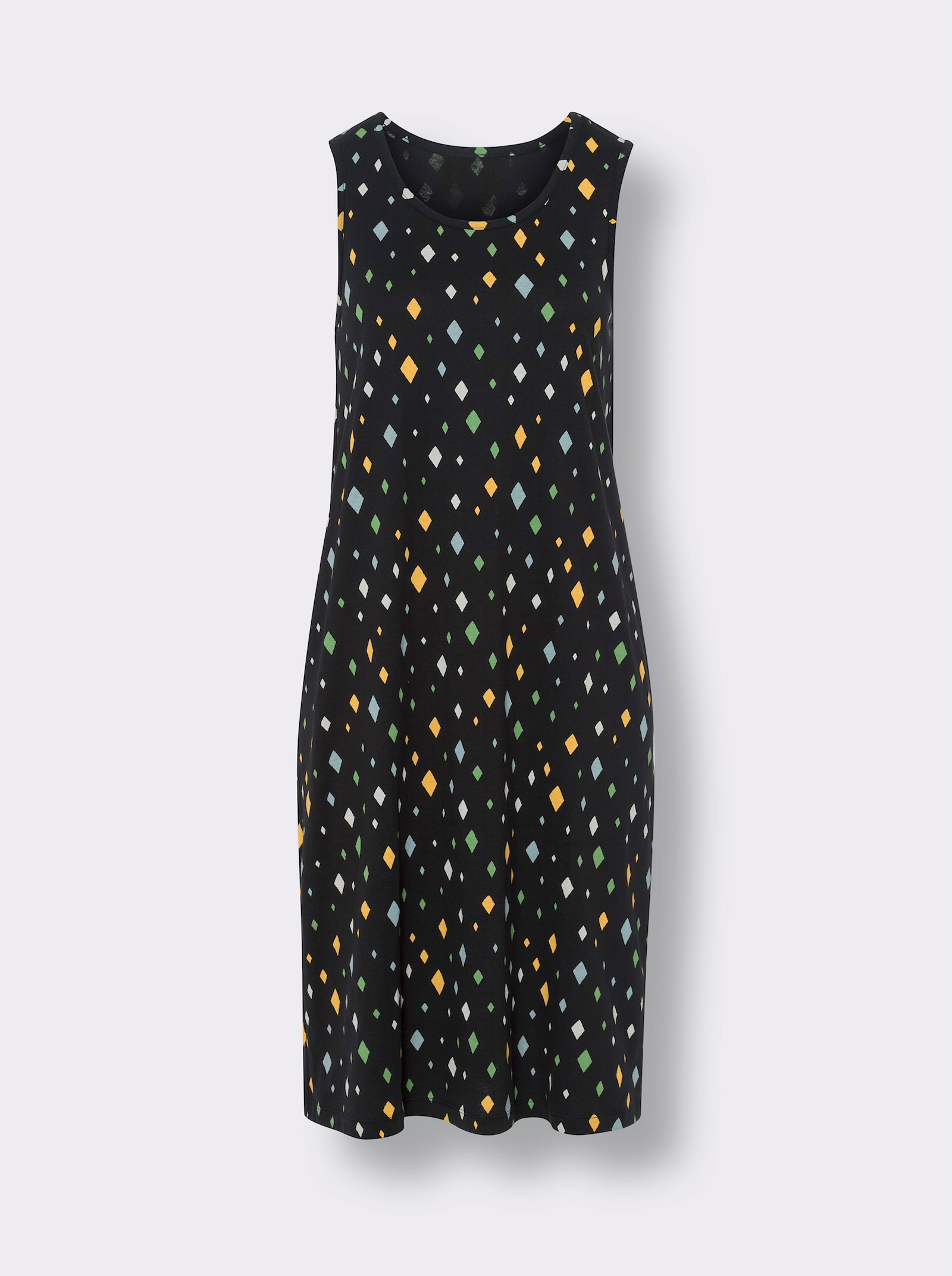 Zomerjurk met ruitpatroon - zwart/geel geprint