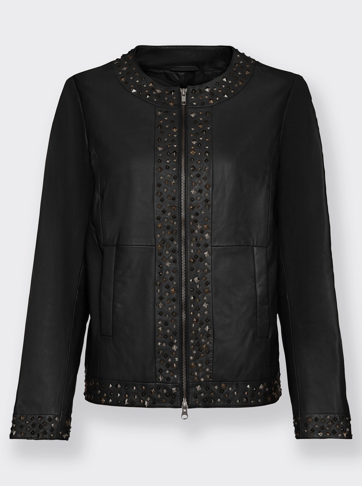 Lederjacke - schwarz