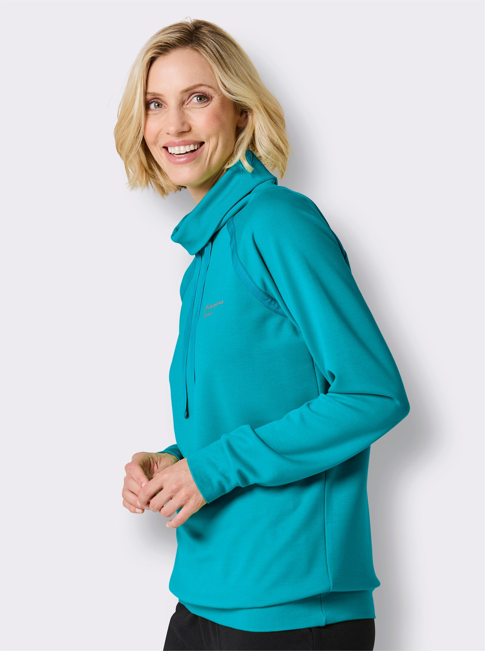 Catamaran Sports Sweatshirt mit Reißverschluss-Nahttasche - türkis