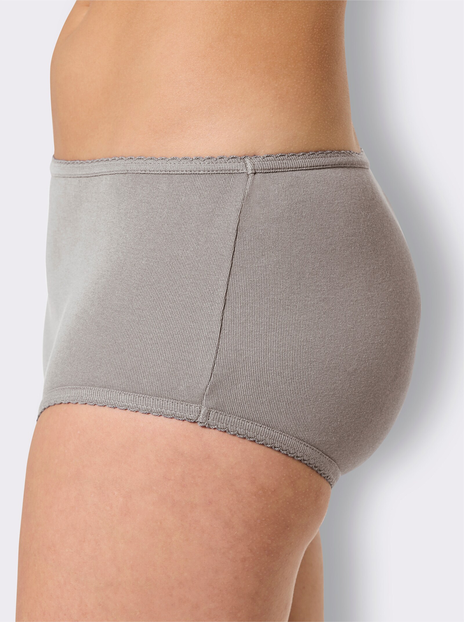 wäschepur Taillenslip - steingrau + sand + bordeaux