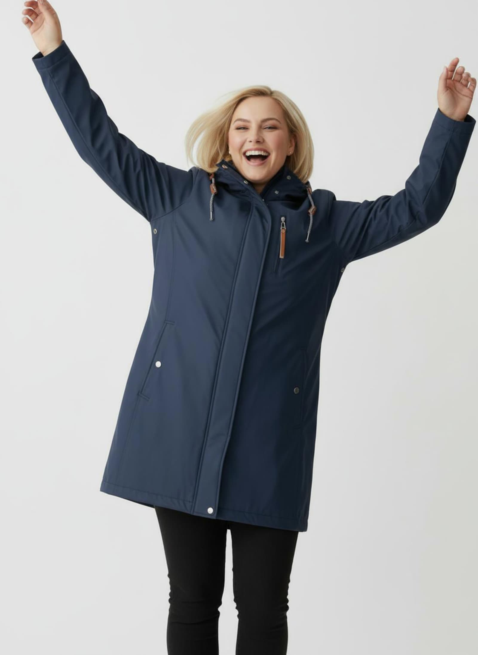 Regenjacke mit Wattierung - dunkelblau