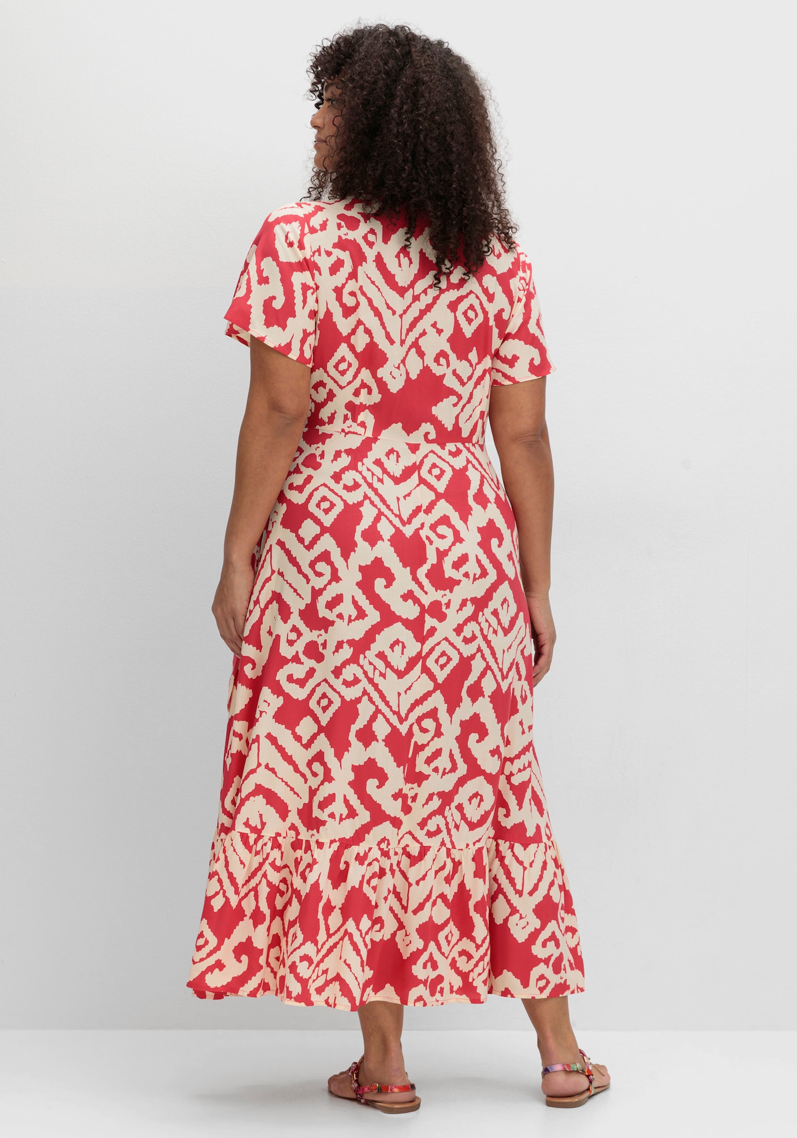 sheego by Joe Browns Maxikleid in Wickeloptik, mit Grafikprint - hummer-gemustert