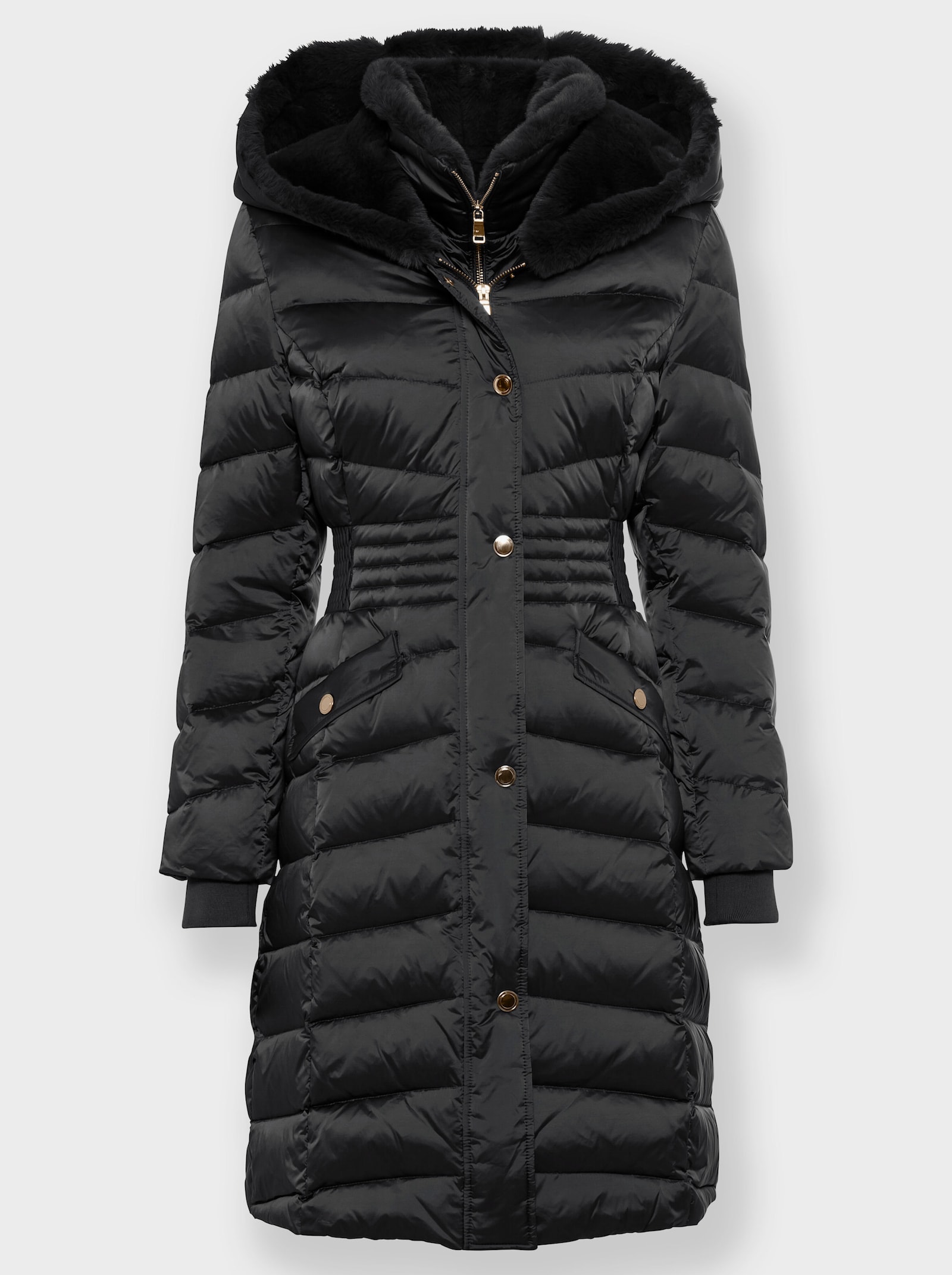 heine Steppmantel mit Westen-Einsatz - schwarz