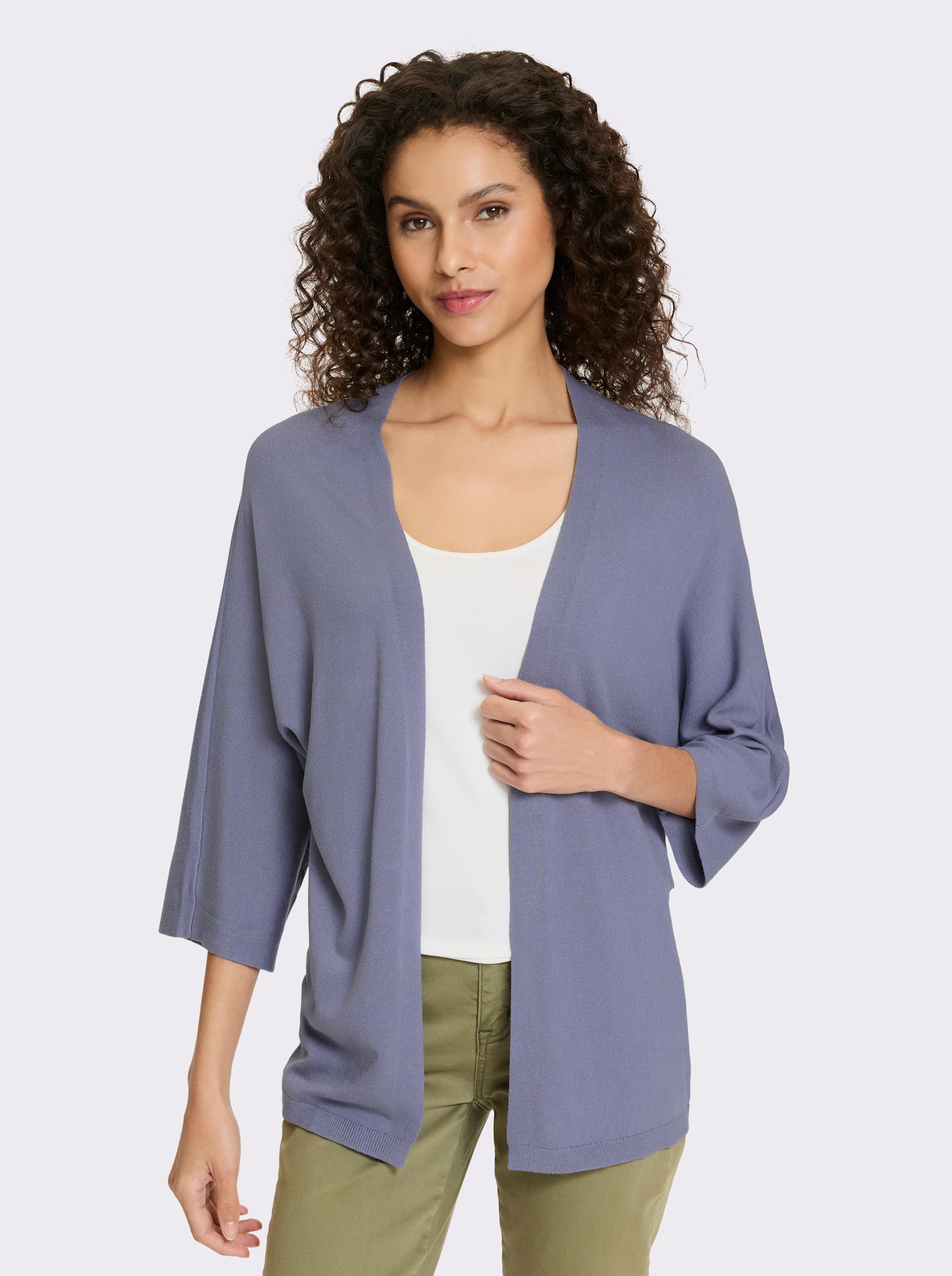 heine Strickjacke mit 3/4-Arm - taubenblau