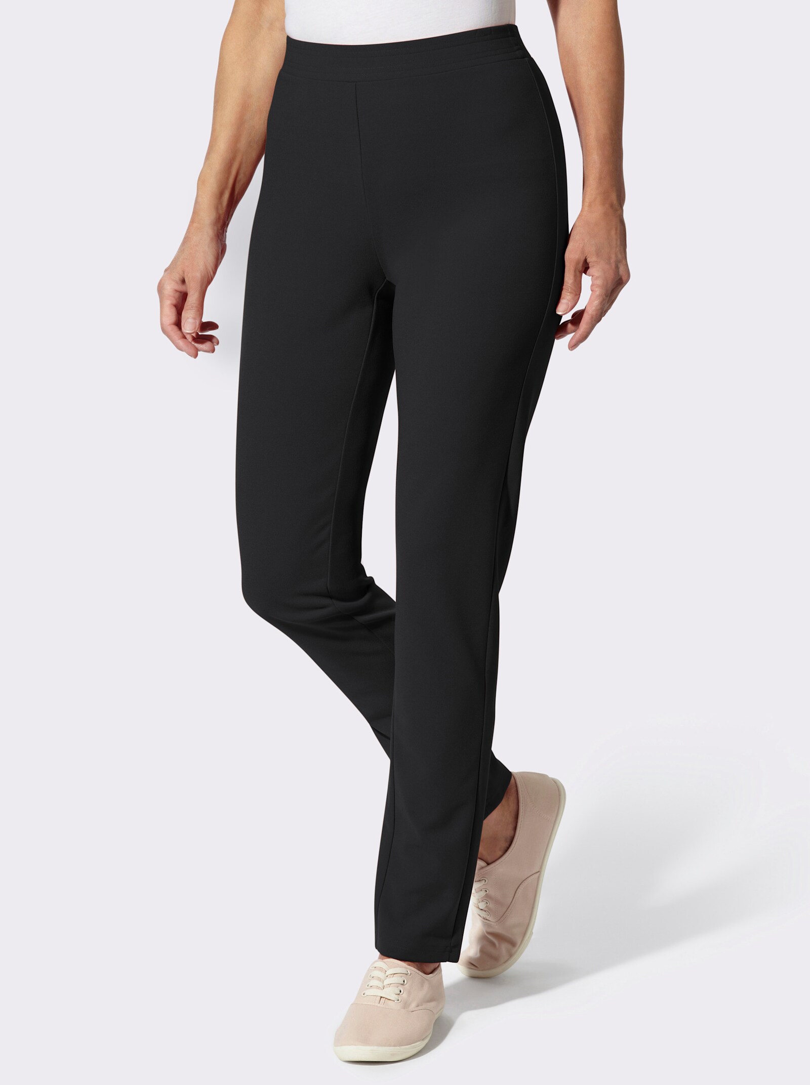 Schlupfhose in schmaler Schnittführung - schwarz