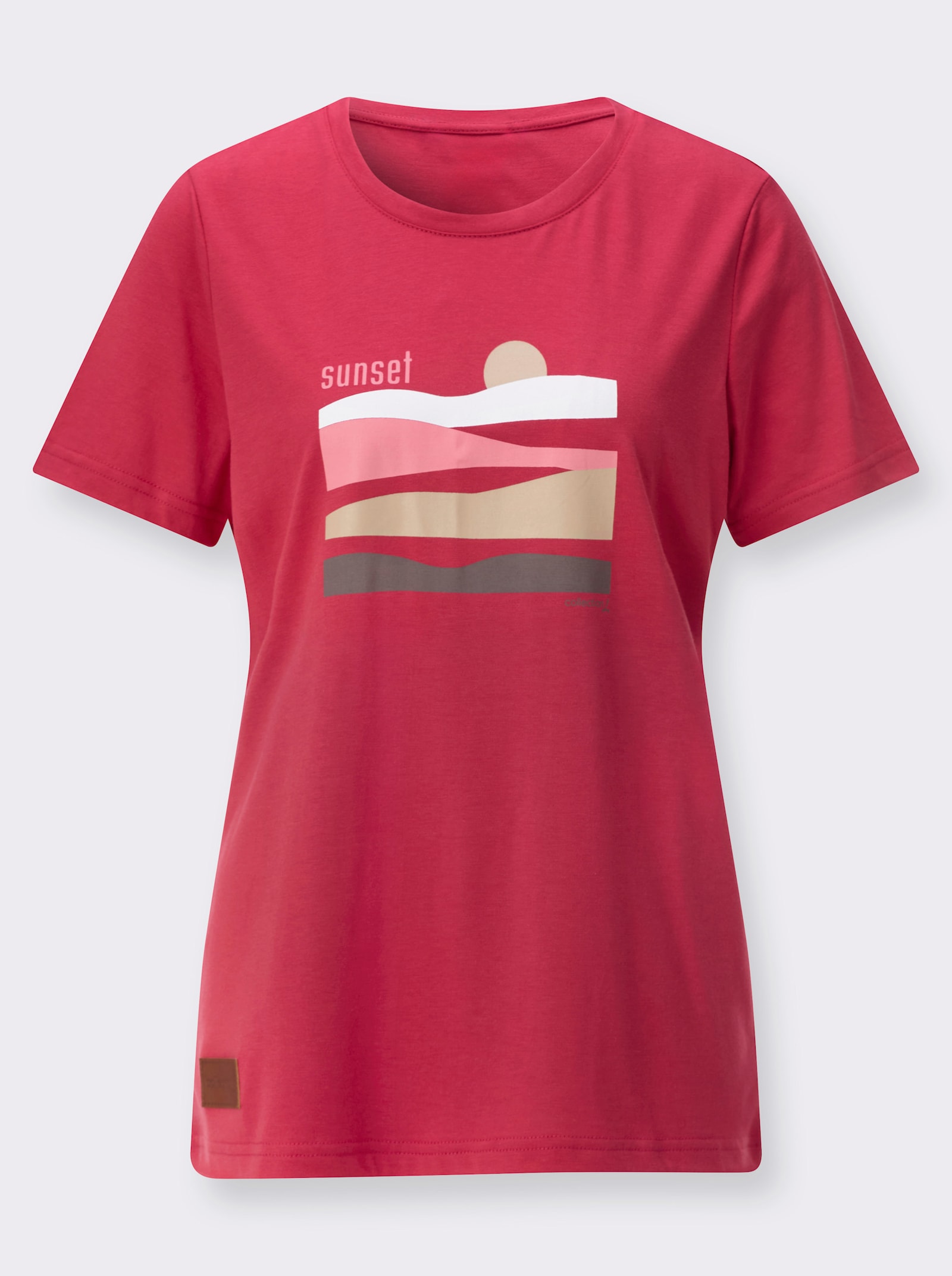 Kurzarmshirt mit Grafik-Print - erdbeere-sand