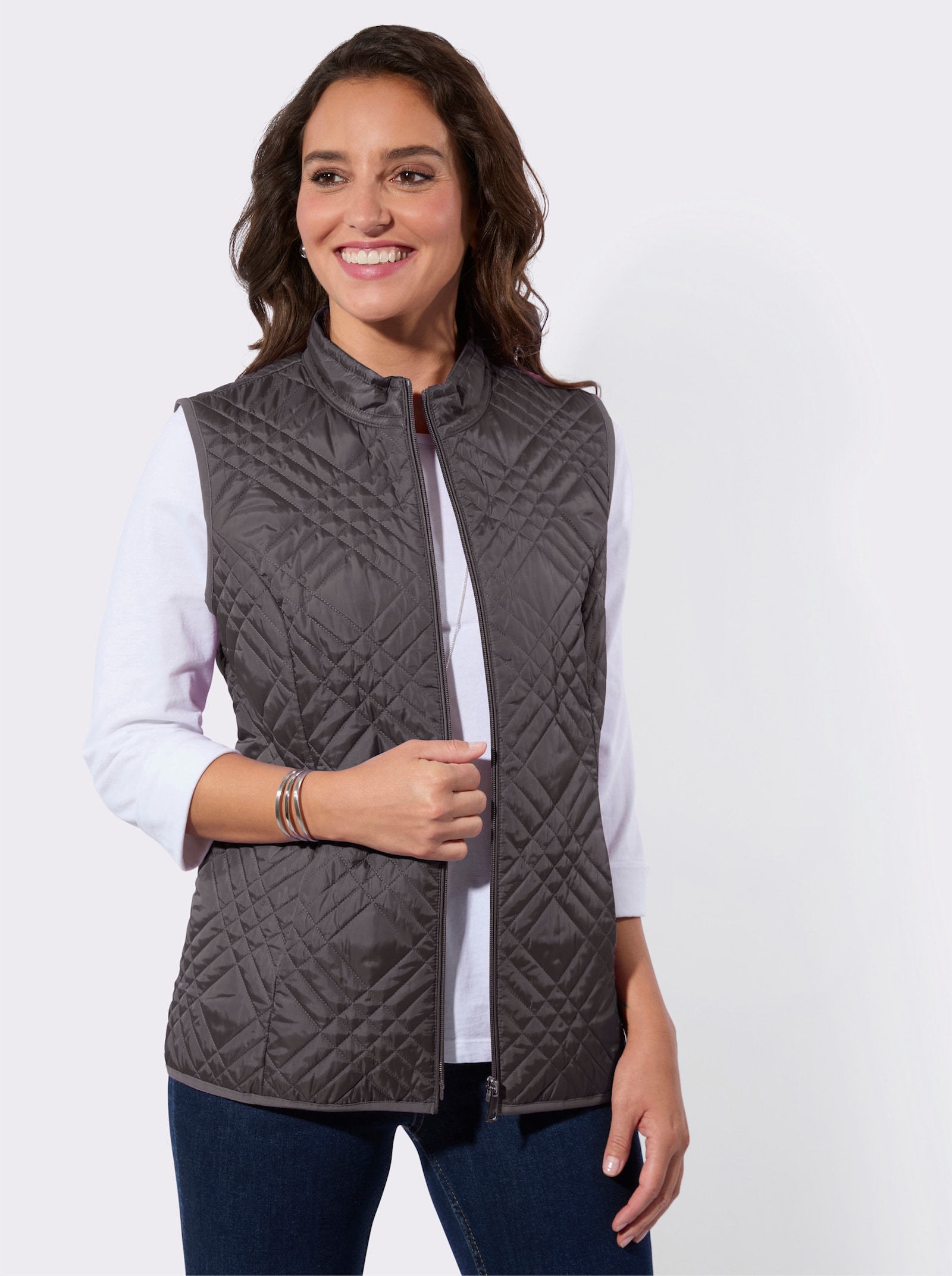 Steppweste in pflegeleichter Qualität - anthrazit