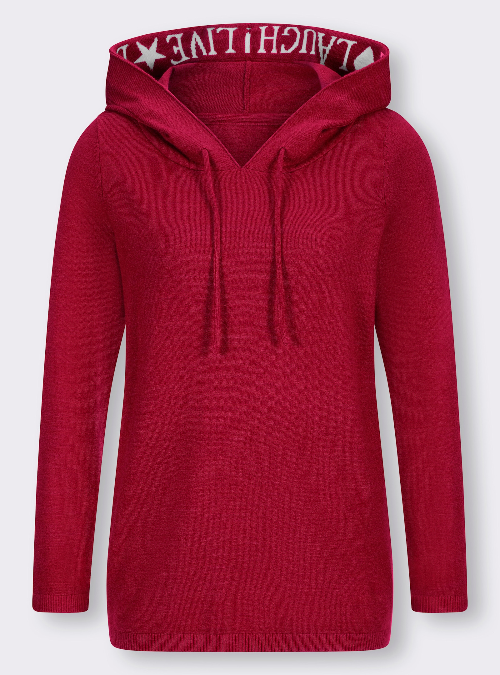 heine Kapuzenpullover mit Schriftzug - rot