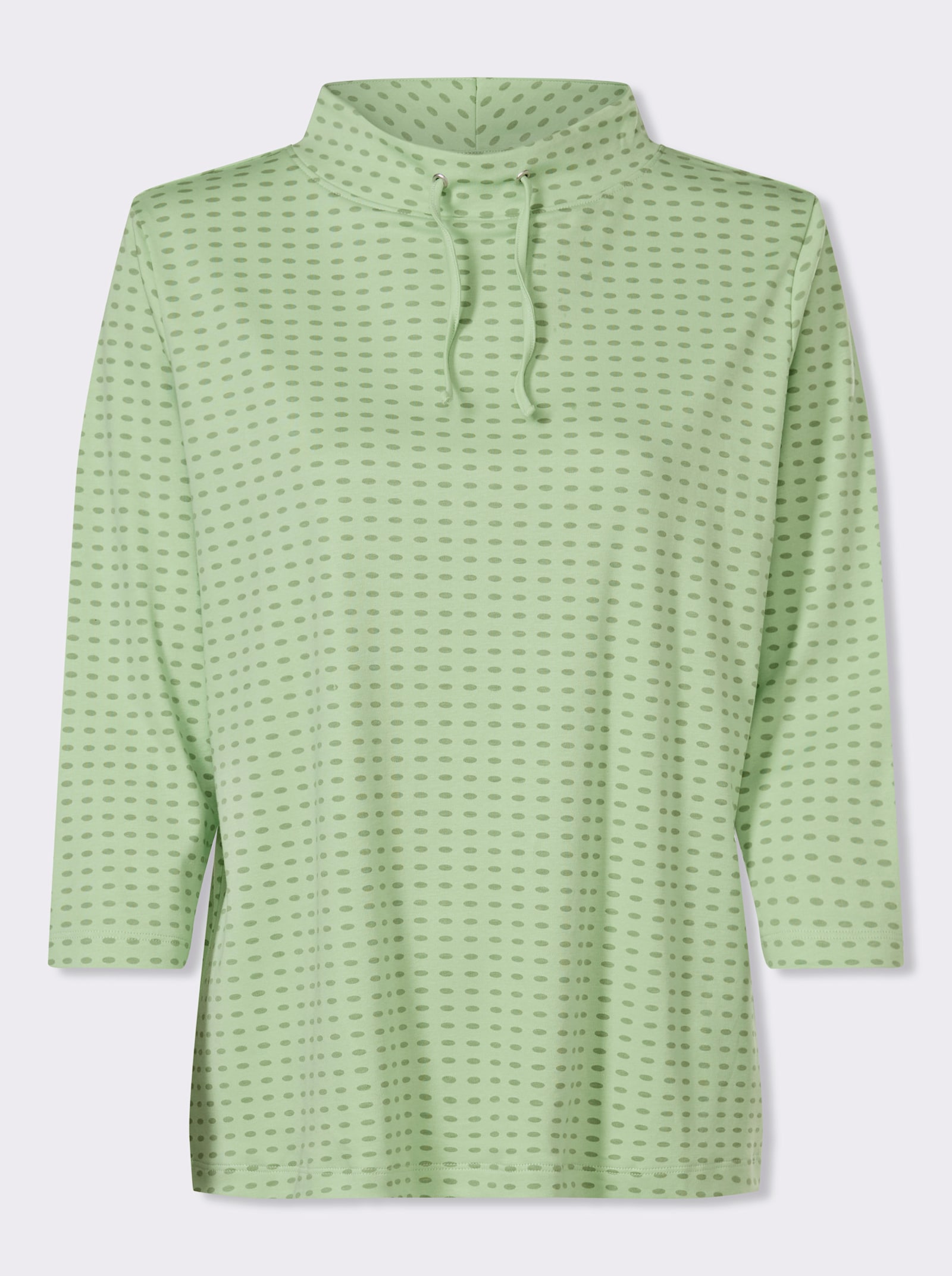 Sweatshirt mit Stehkragen - reseda-eucalyptus-bedruckt