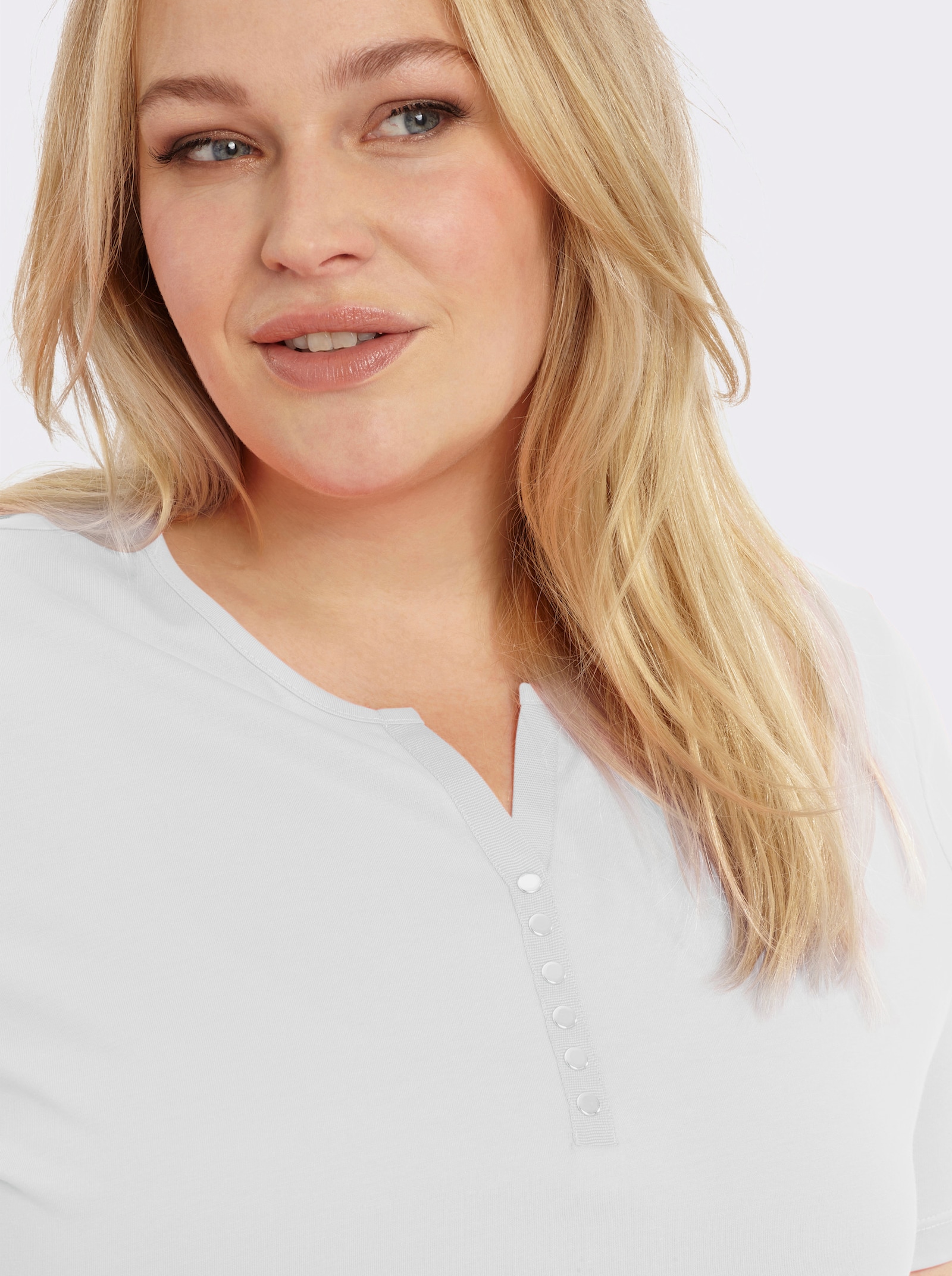 Kurzarmshirt aus reiner Baumwolle - weiß