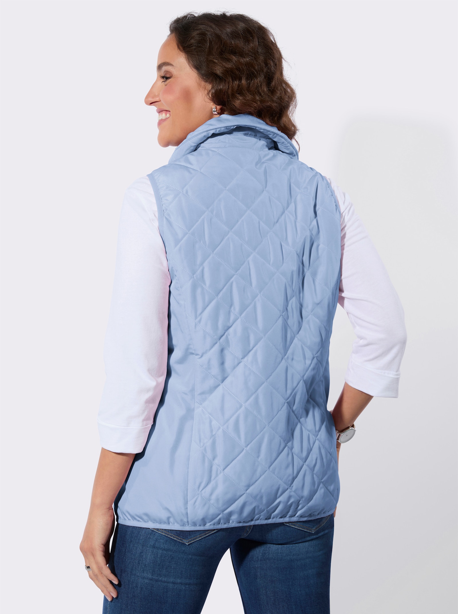 Steppweste in Microfaser-Qualität - eisblau