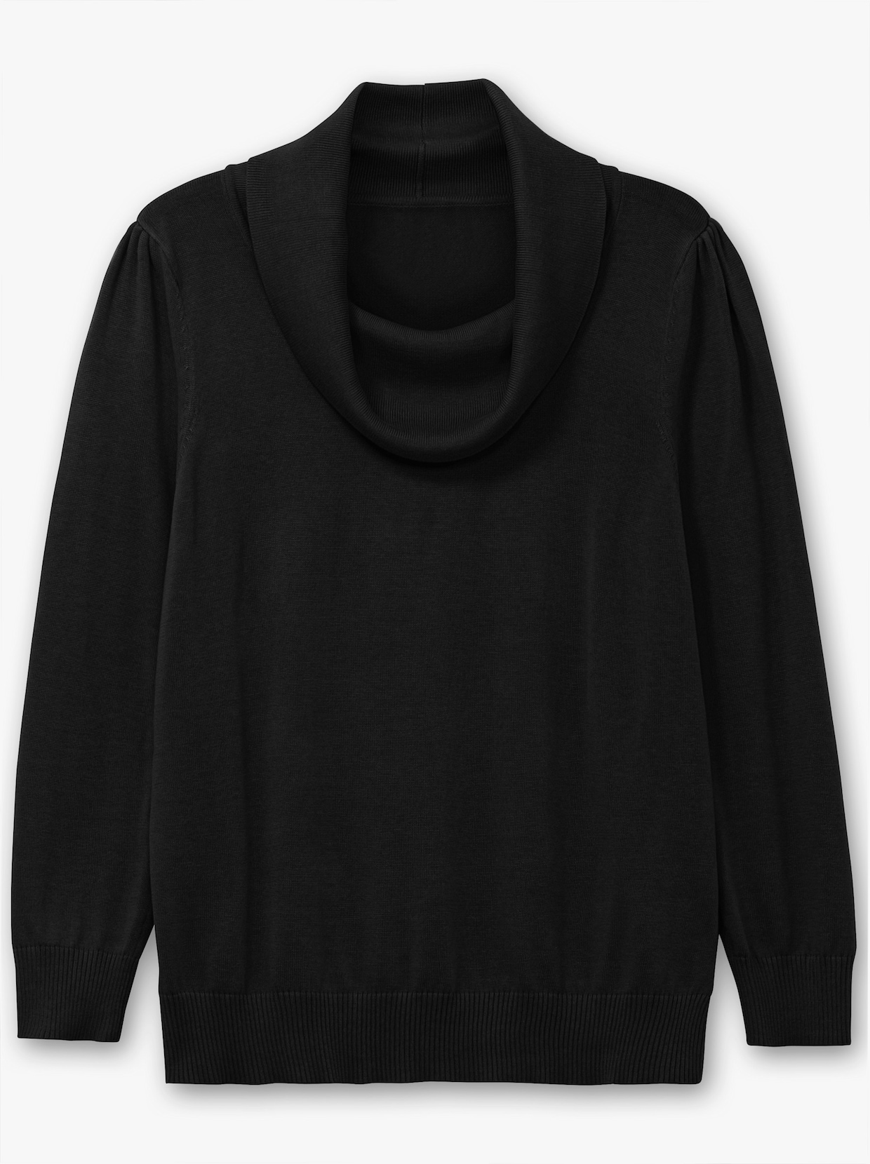 Wasserfallpullover im Baumwoll-Viskose-Mix - schwarz