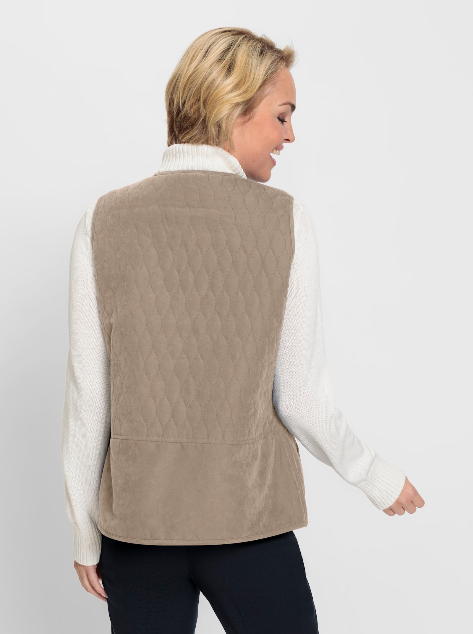 Steppweste mit Pattentaschen - sesam