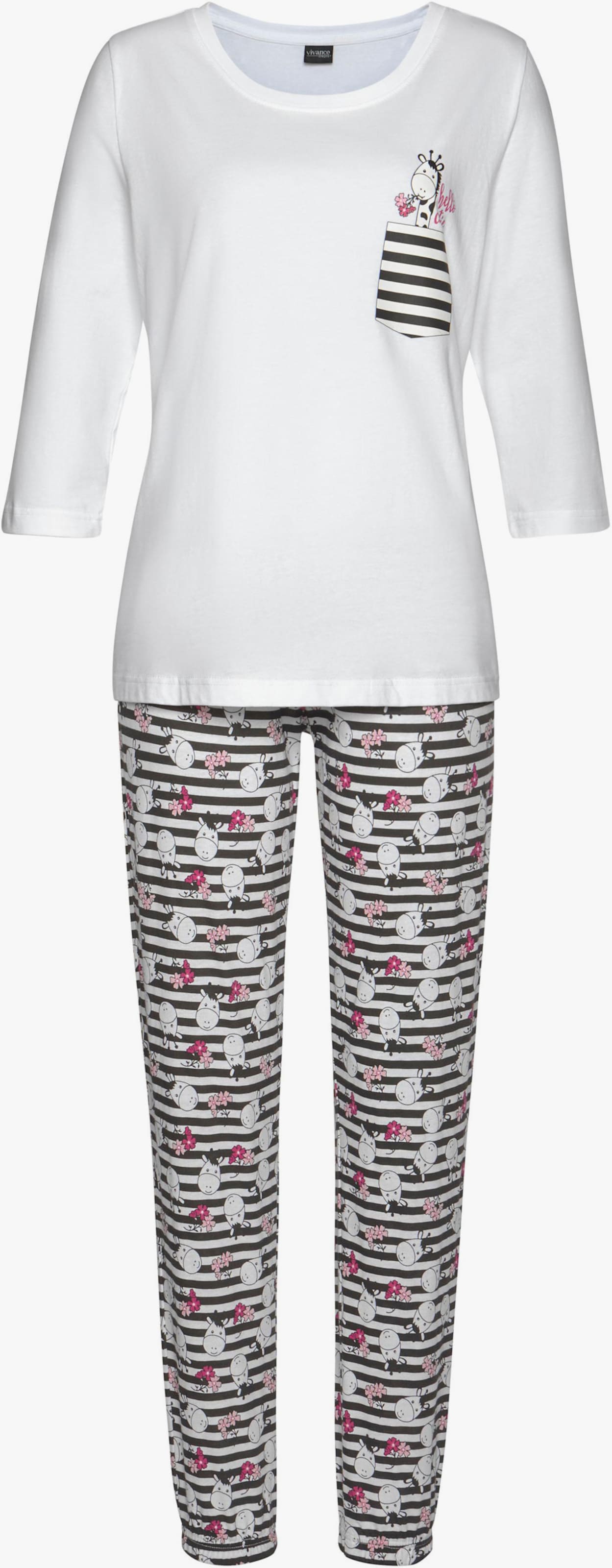 Vivance Dreams Pyjama - schwarz-weiss, schwarz-pink