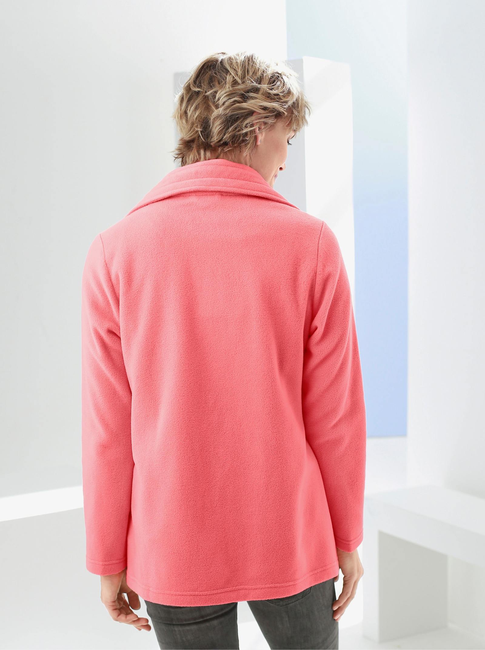 Flaušová bunda s 2-cestným zipsom - mango