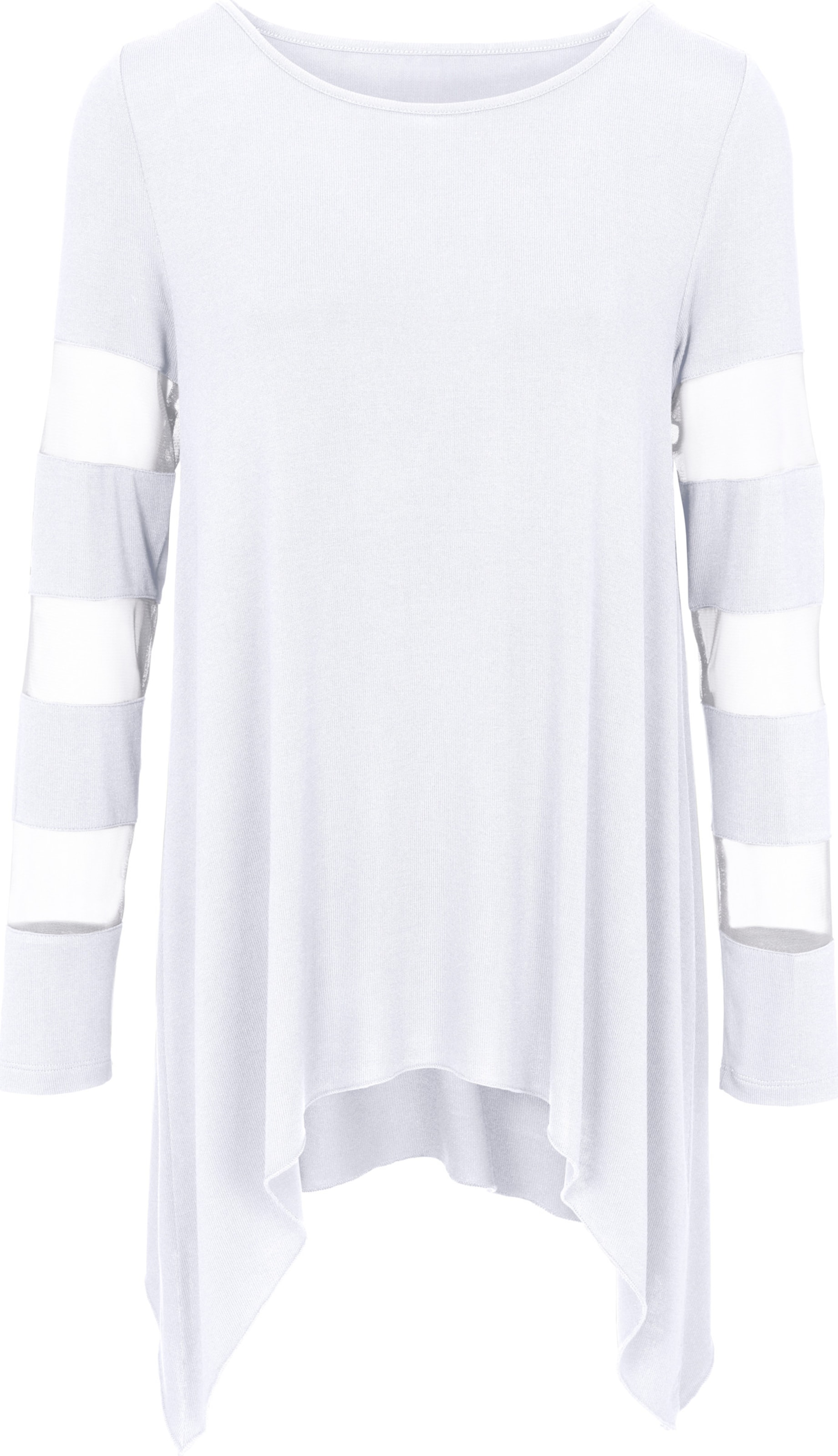 LS Run günstig Kaufen-Shirt in weiß von heine. Shirt in weiß von heine <![CDATA[Shirt Figurumspielende Form. Trageangenehmes Material. Alltags- und bürotauglich. Mit Langarm. Mit Rundhalsausschnitt.]]>. 