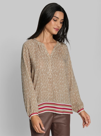 heine Schlupfbluse mit Druck-Dessin - camel-champagner-bedruckt