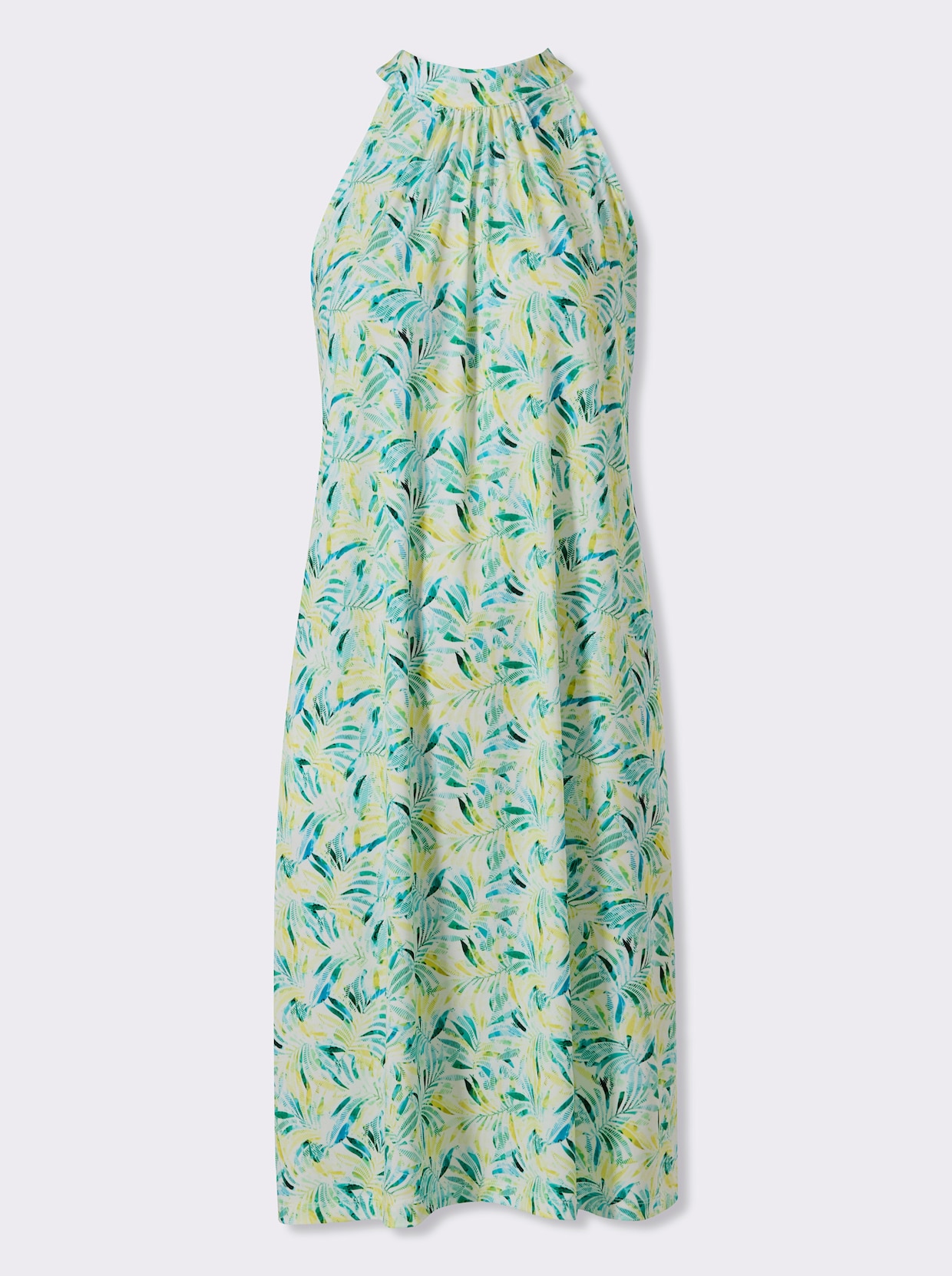 heine Jerseykleid - limone-türkis-bedruckt