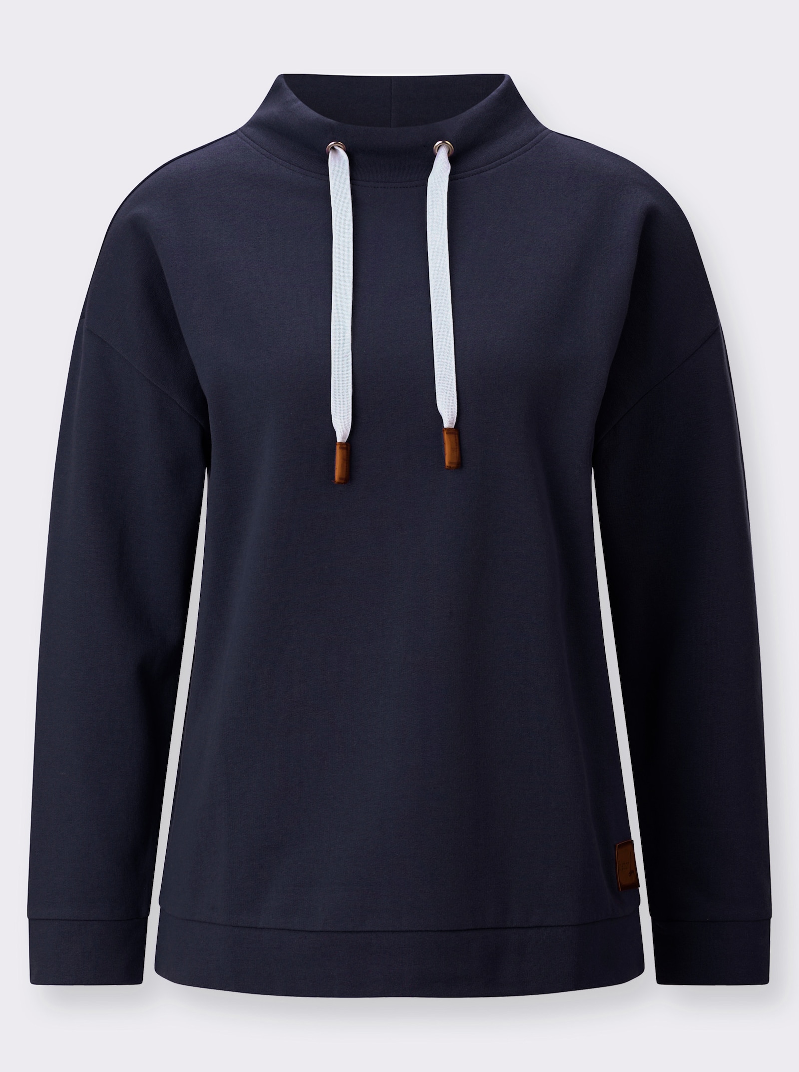  Sweatshirt mit halsfernem Stehkragen - marine