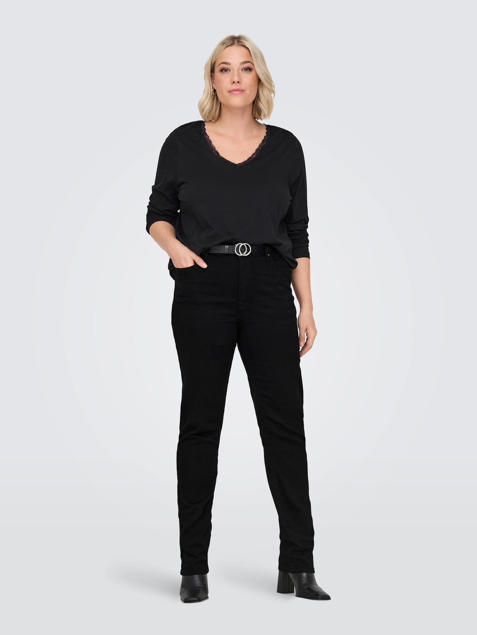 ONLY CARMAKOMA Slim-fit-Jeans - washed black