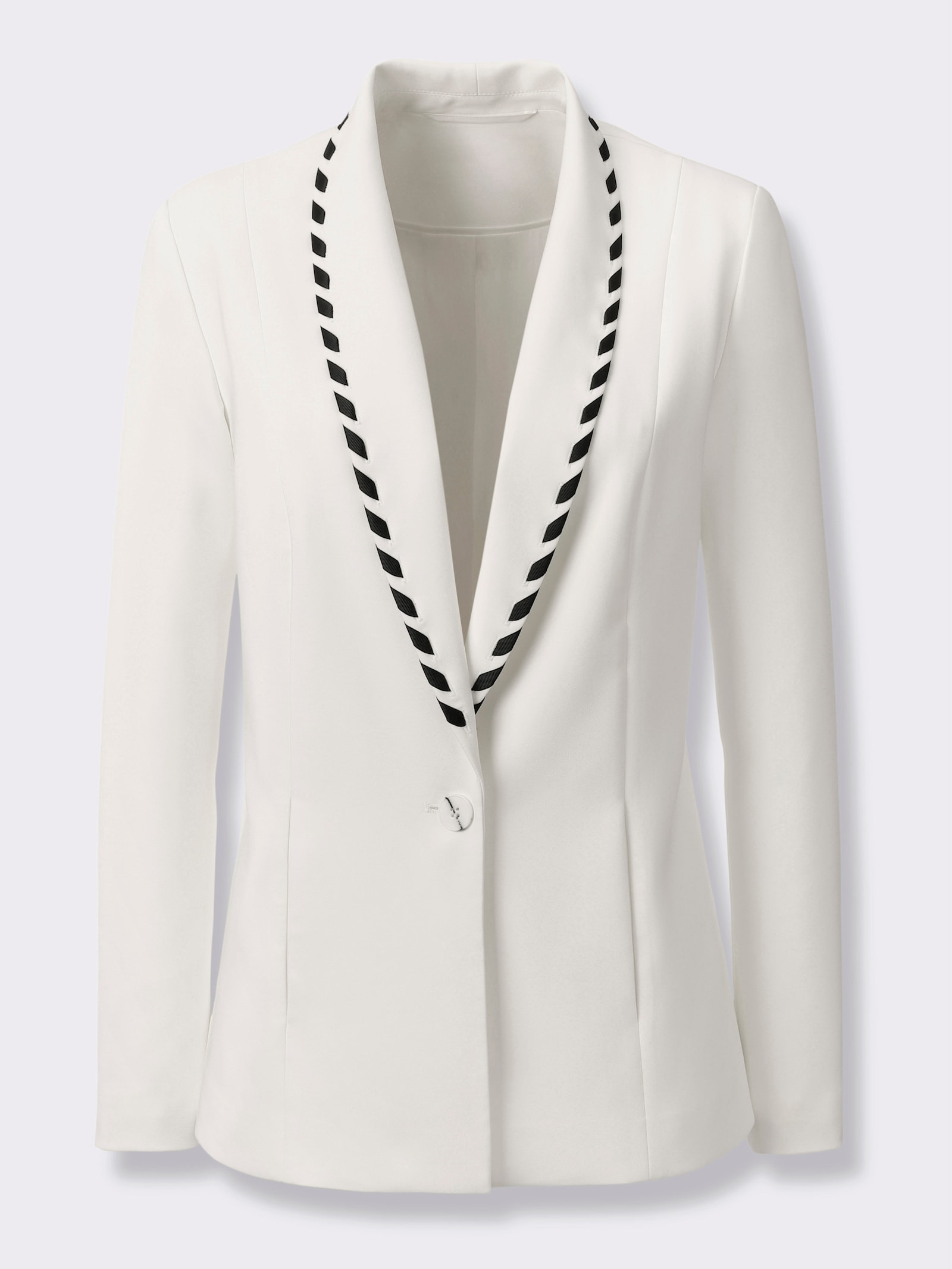 heine Hosenanzug mit Kontrast-Akzenten - ecru-schwarz