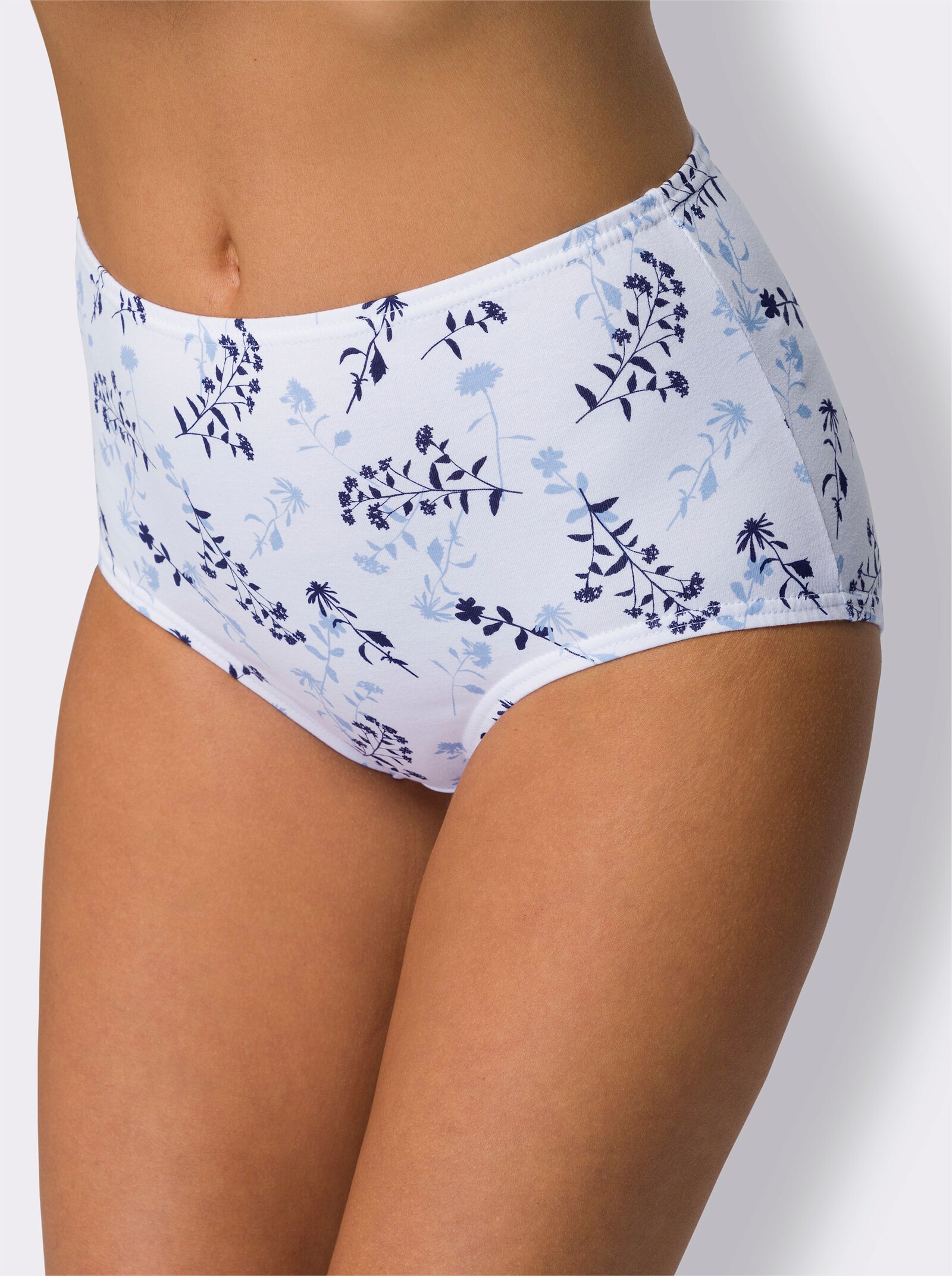 Tailleslip in stretchkwaliteit - wit + marine + ijsblauw