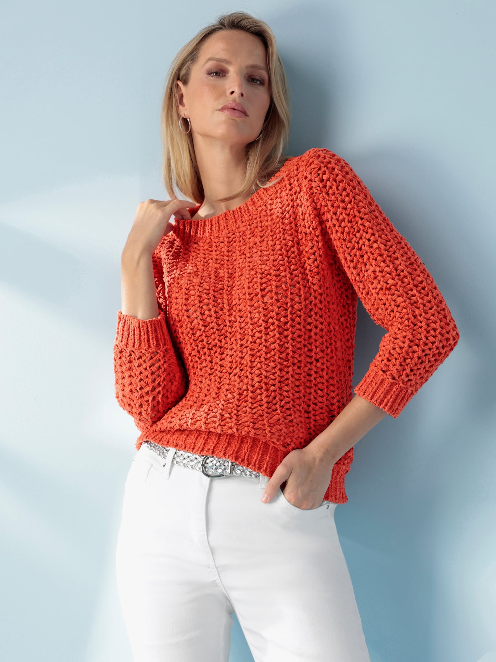 heine Strickpullover leicht transparent - terra