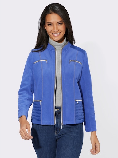 Fleecejacke dezent glänzenden Partien - jeansblau