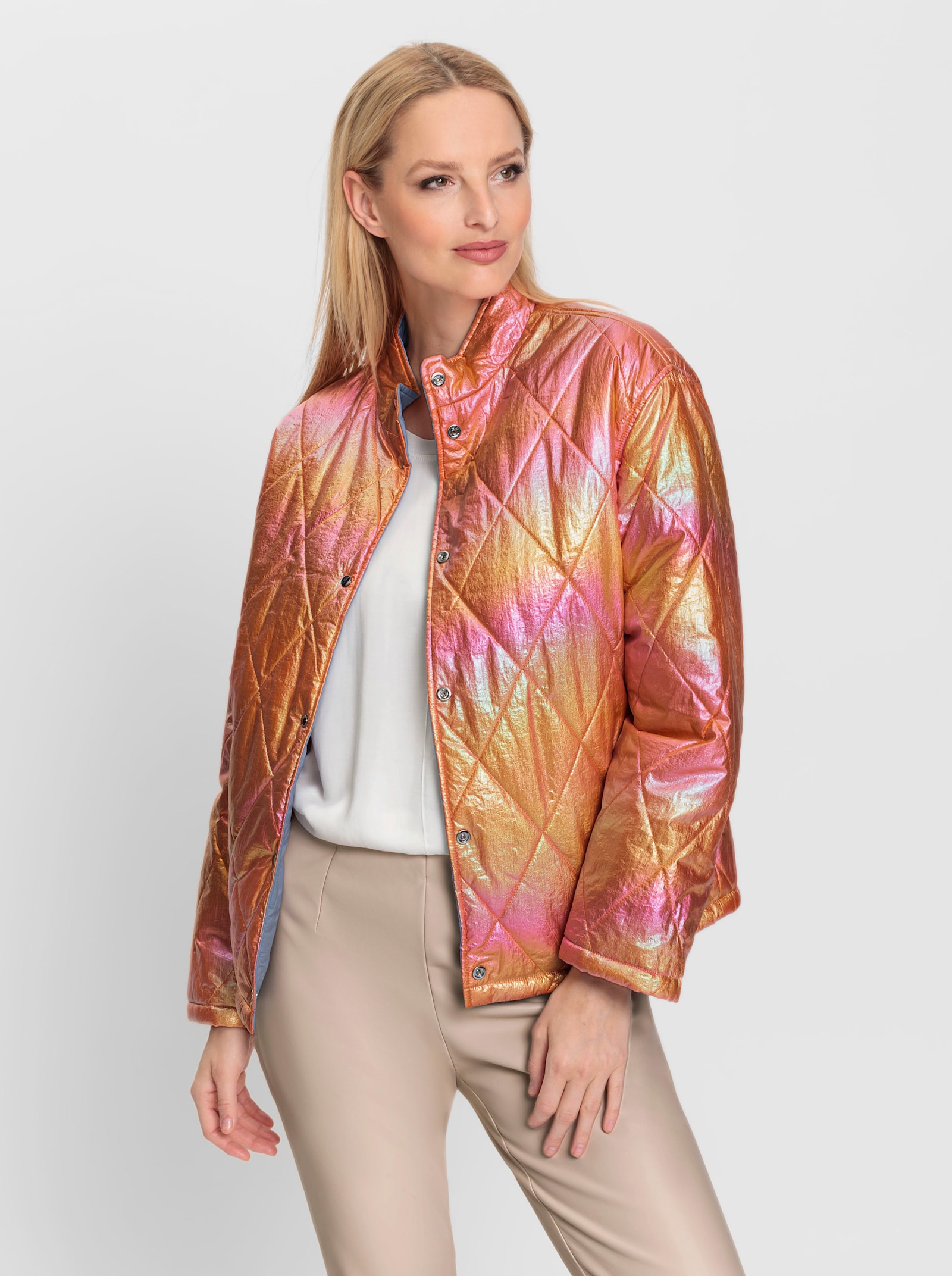 heine Keerbare gewatteerde jas - bleu/oranje