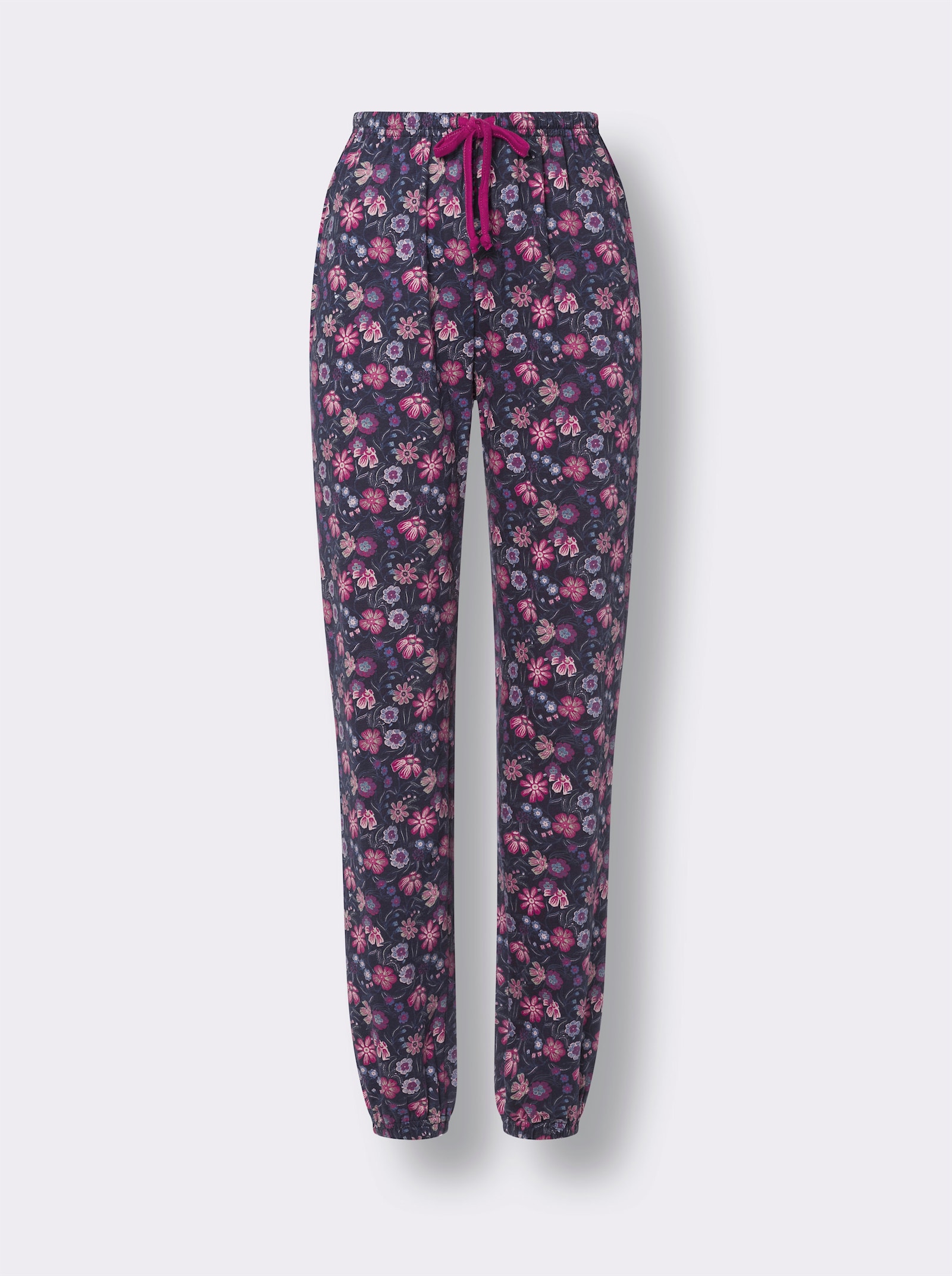 Pyjama met gebloemde broek - heide/marine