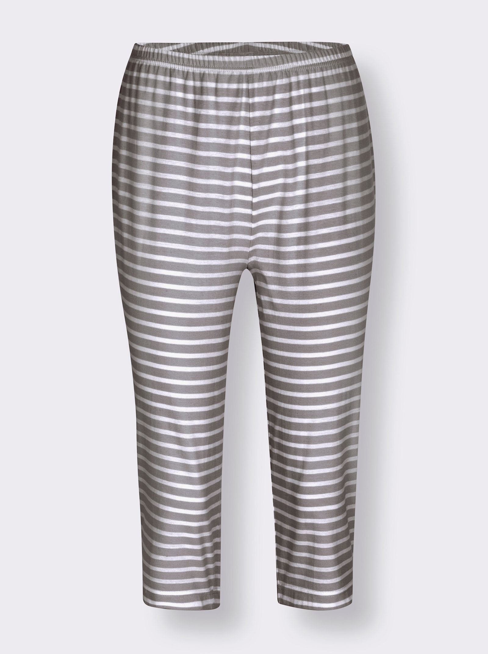 wäschepur Capri-legging - steengrijs/wit gestreept