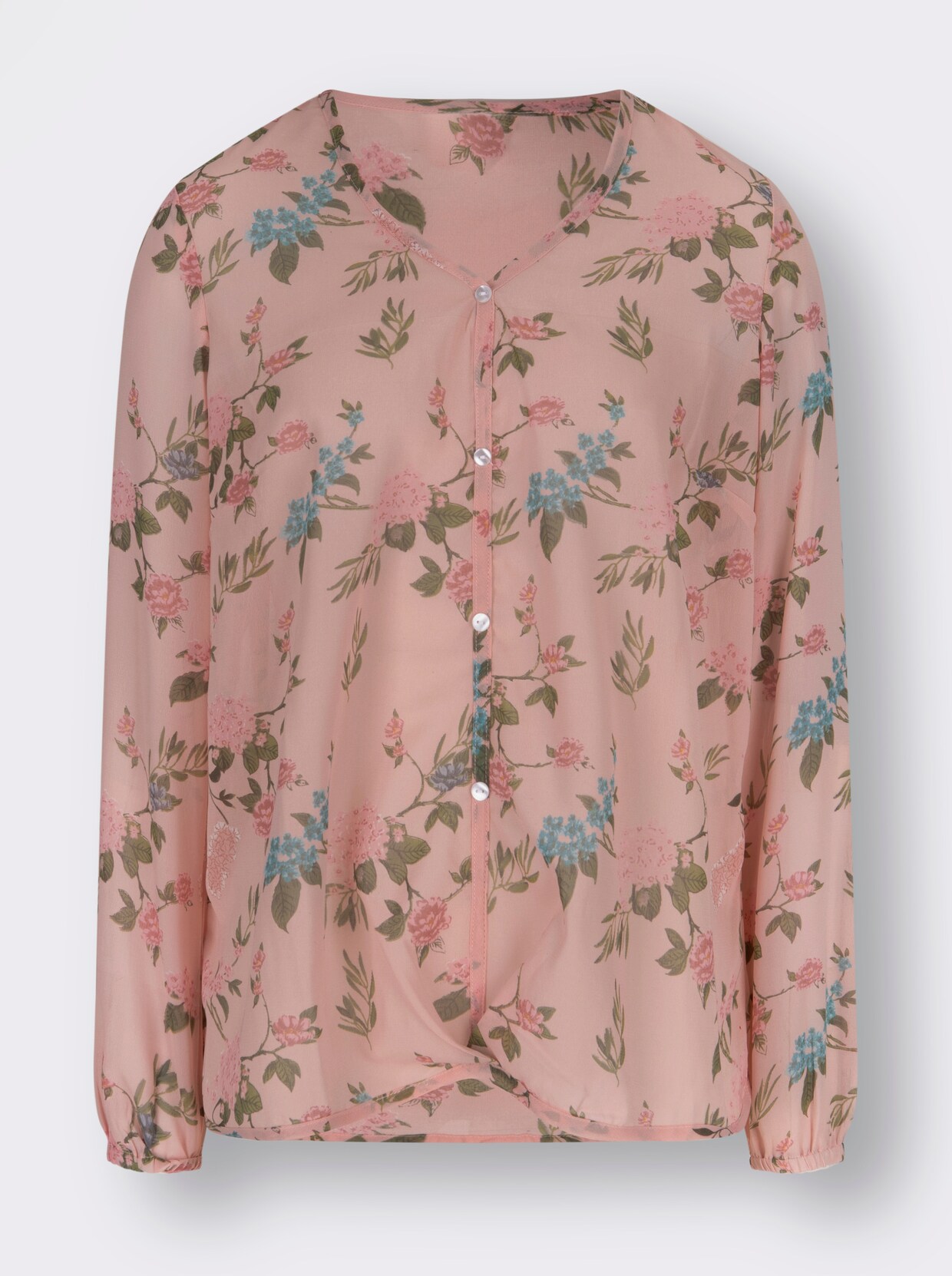 Comfortabele blouse - poeder gedessineerd