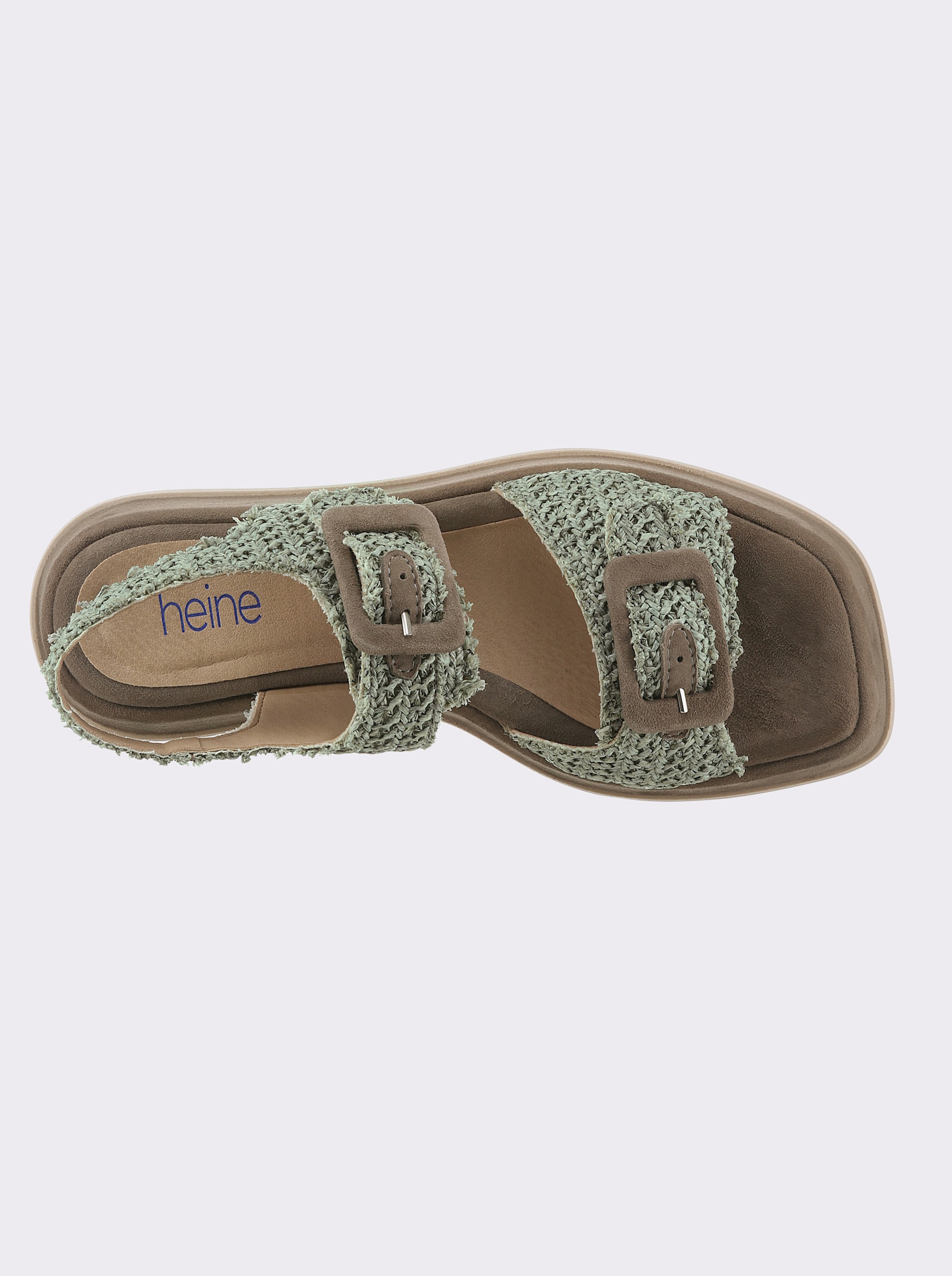 heine Sandalette mit Plateausohle - khaki-oliv