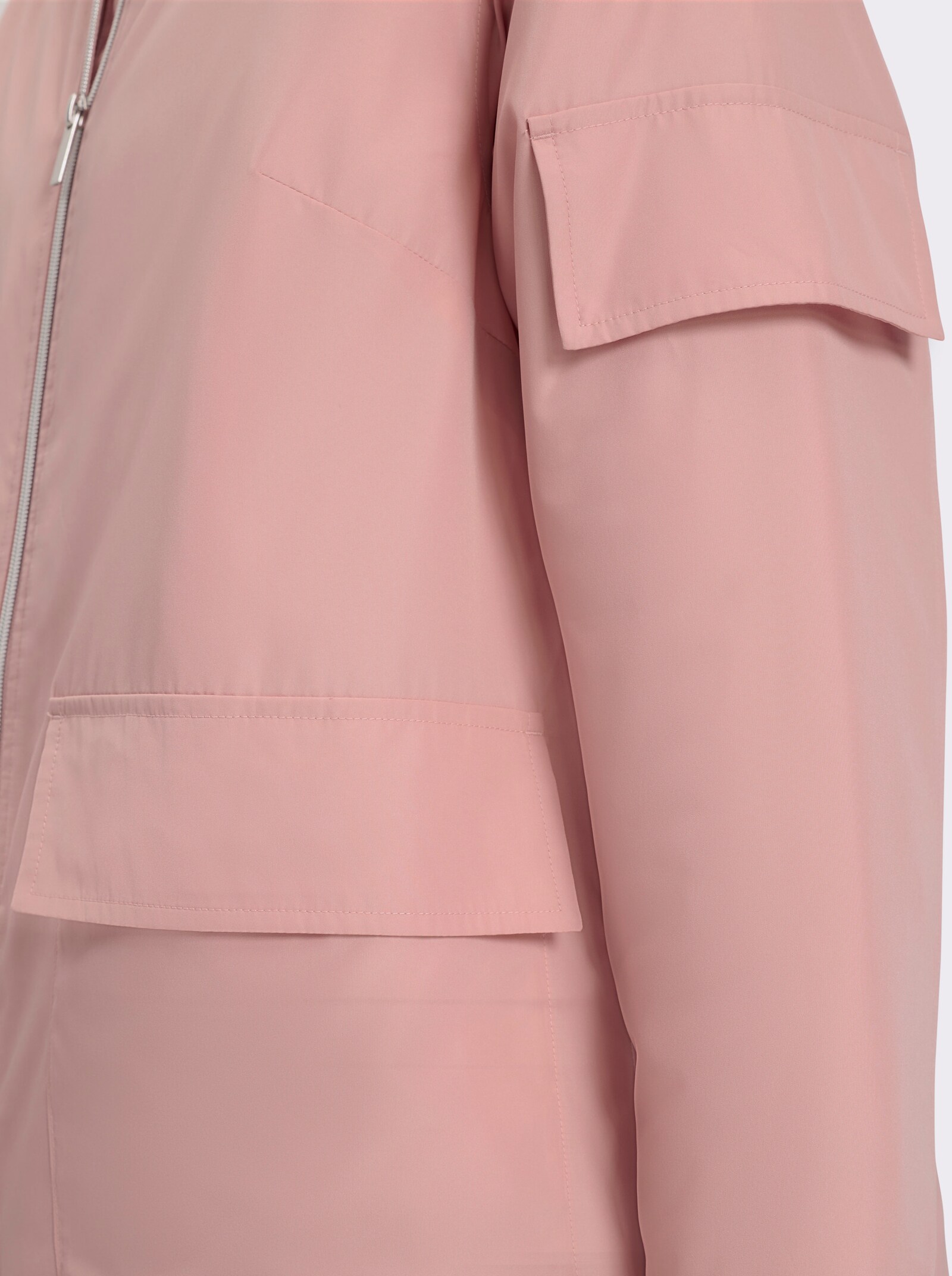 Longjacke mit Pattentaschen - rosenquarz