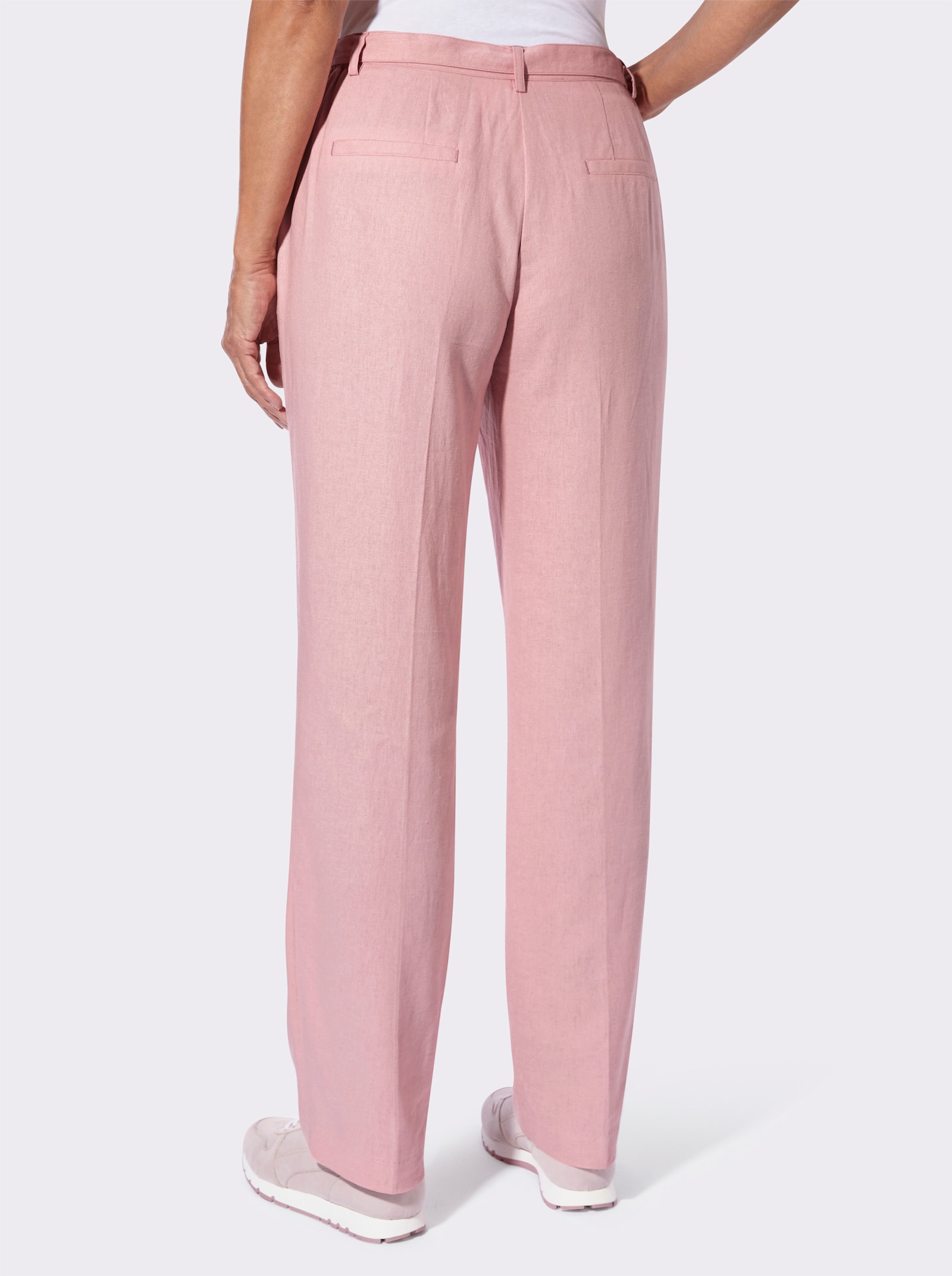 Hose mit abnehmbarem Bindegürtel - rosenquarz