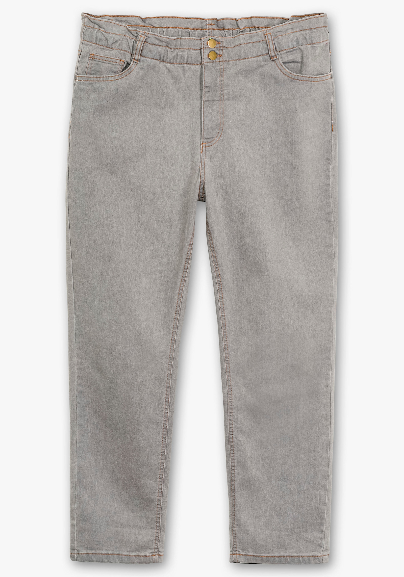 Jeans im Paperbag-Schnitt - grey-denim