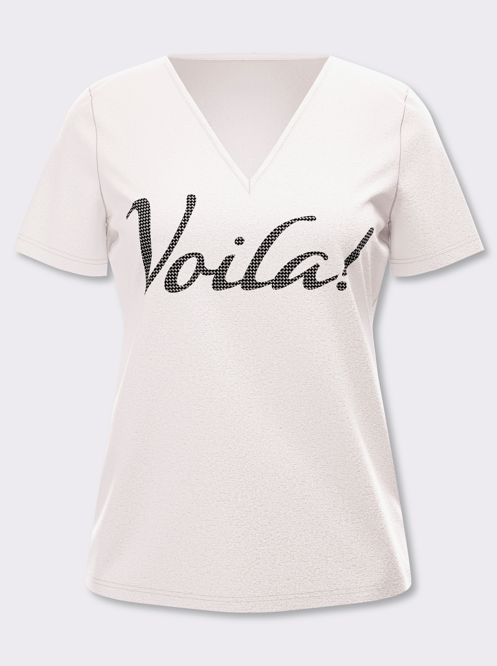 heine Kurzarmshirt mit Schriftzug - ecru