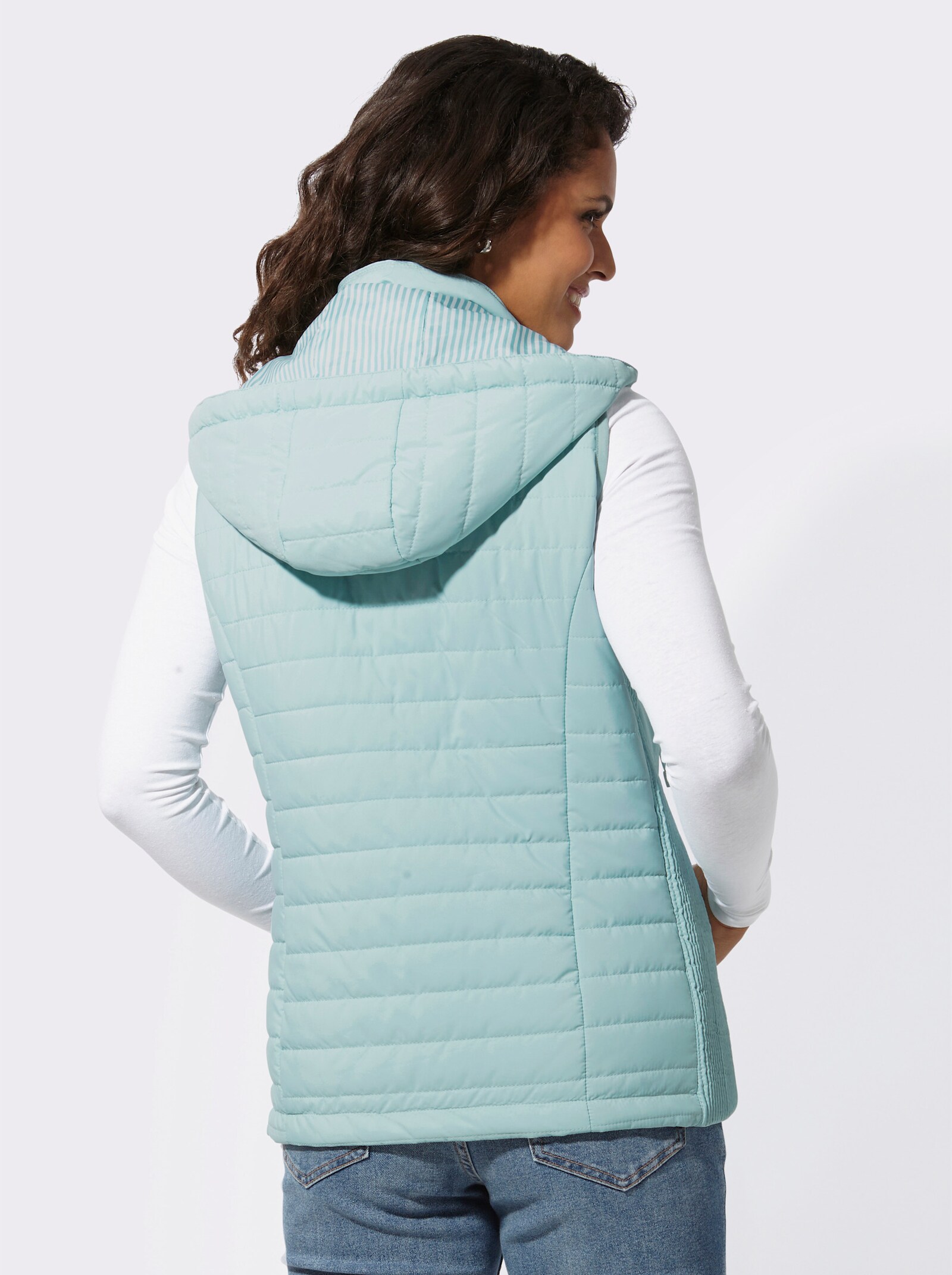 Steppweste mit abnehmbarer Kapuze - mint
