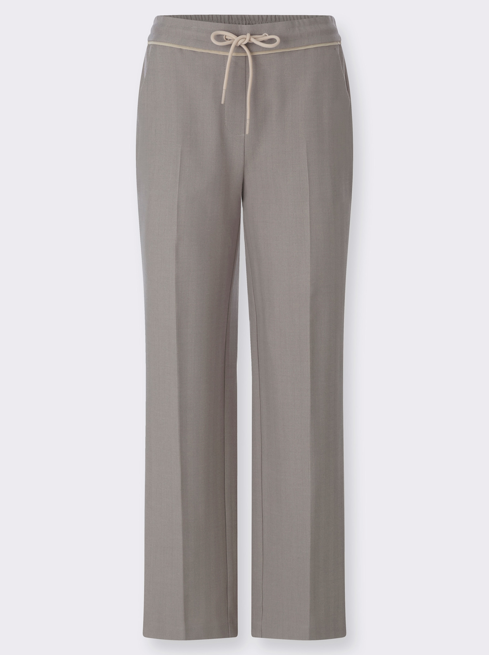 heine Schlupfhose mit Fischgrat-Dessin - grau-beige-gemustert