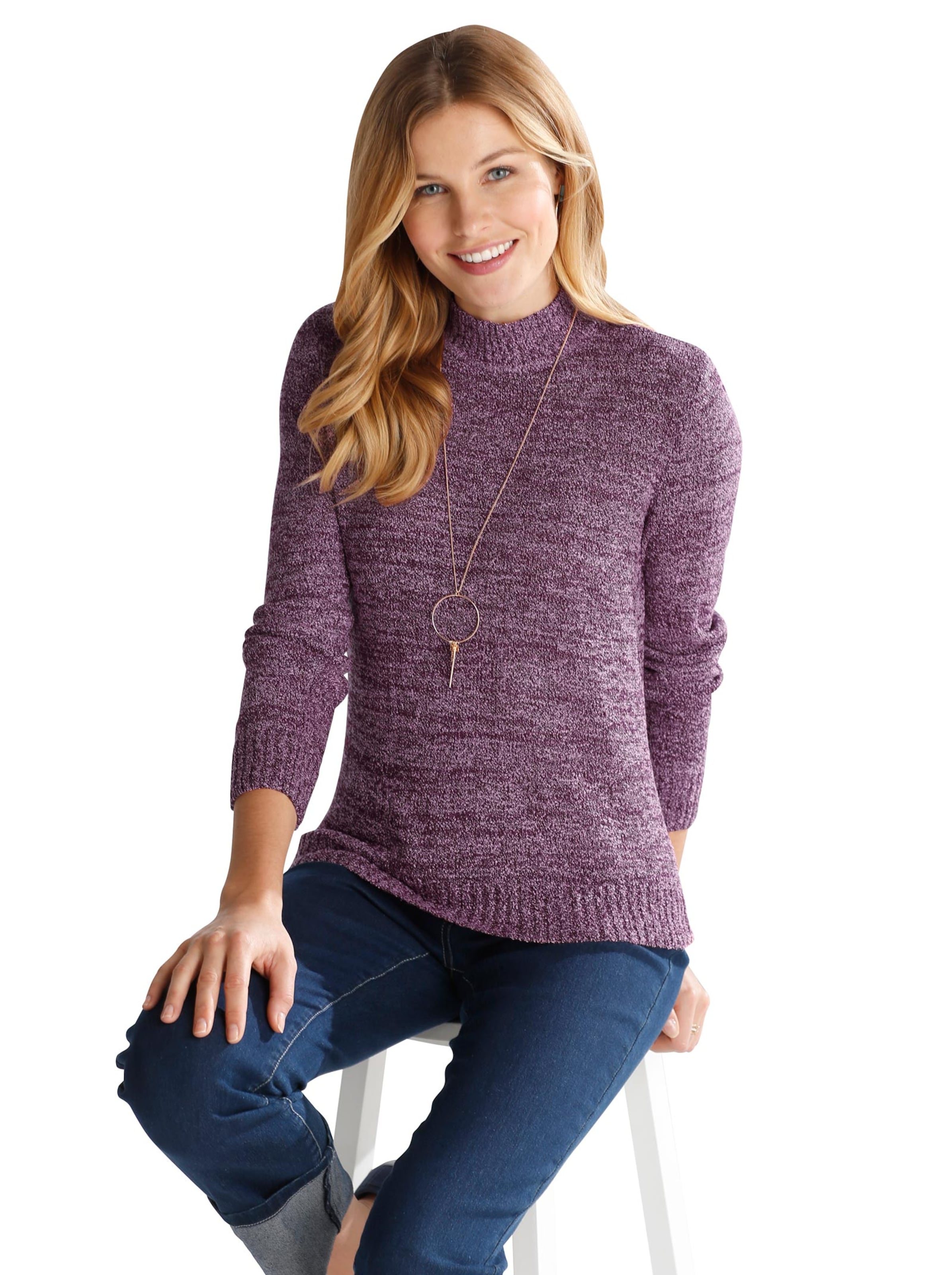 Pullover - fuchsia-meliert