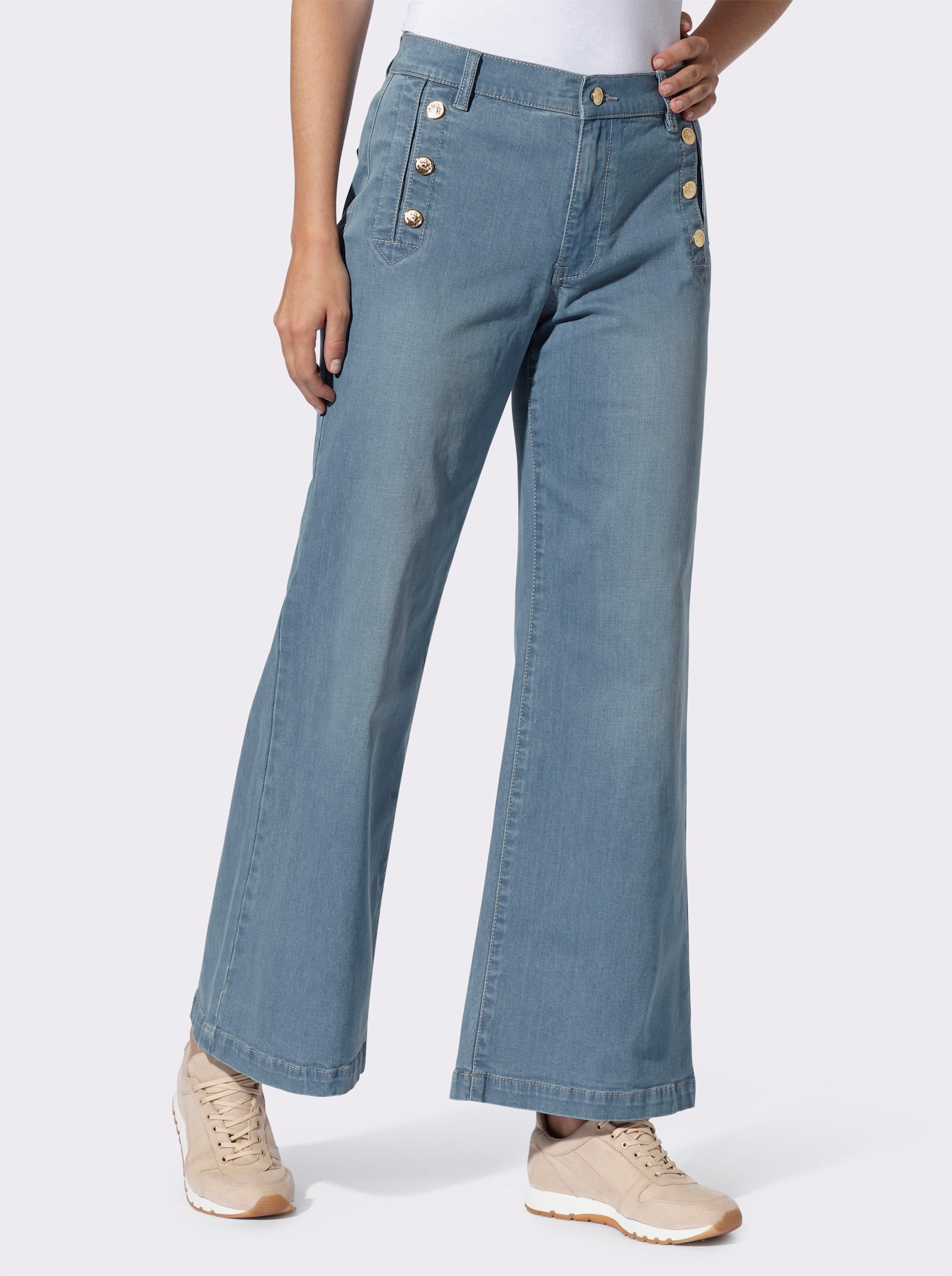 heine Gerade Jeans mit hohem Bund - blue-bleached