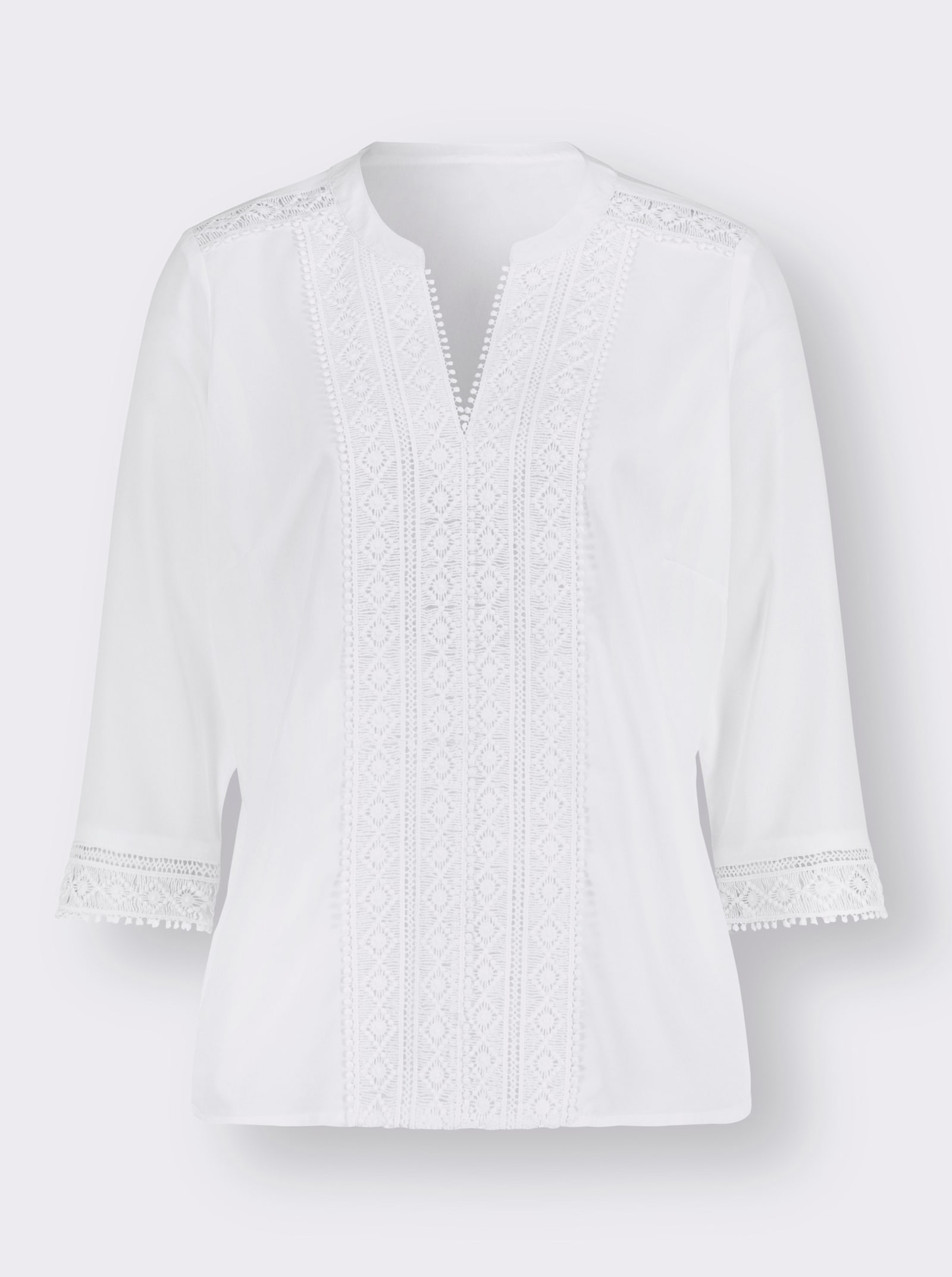 Halenka s krajkou - bílá