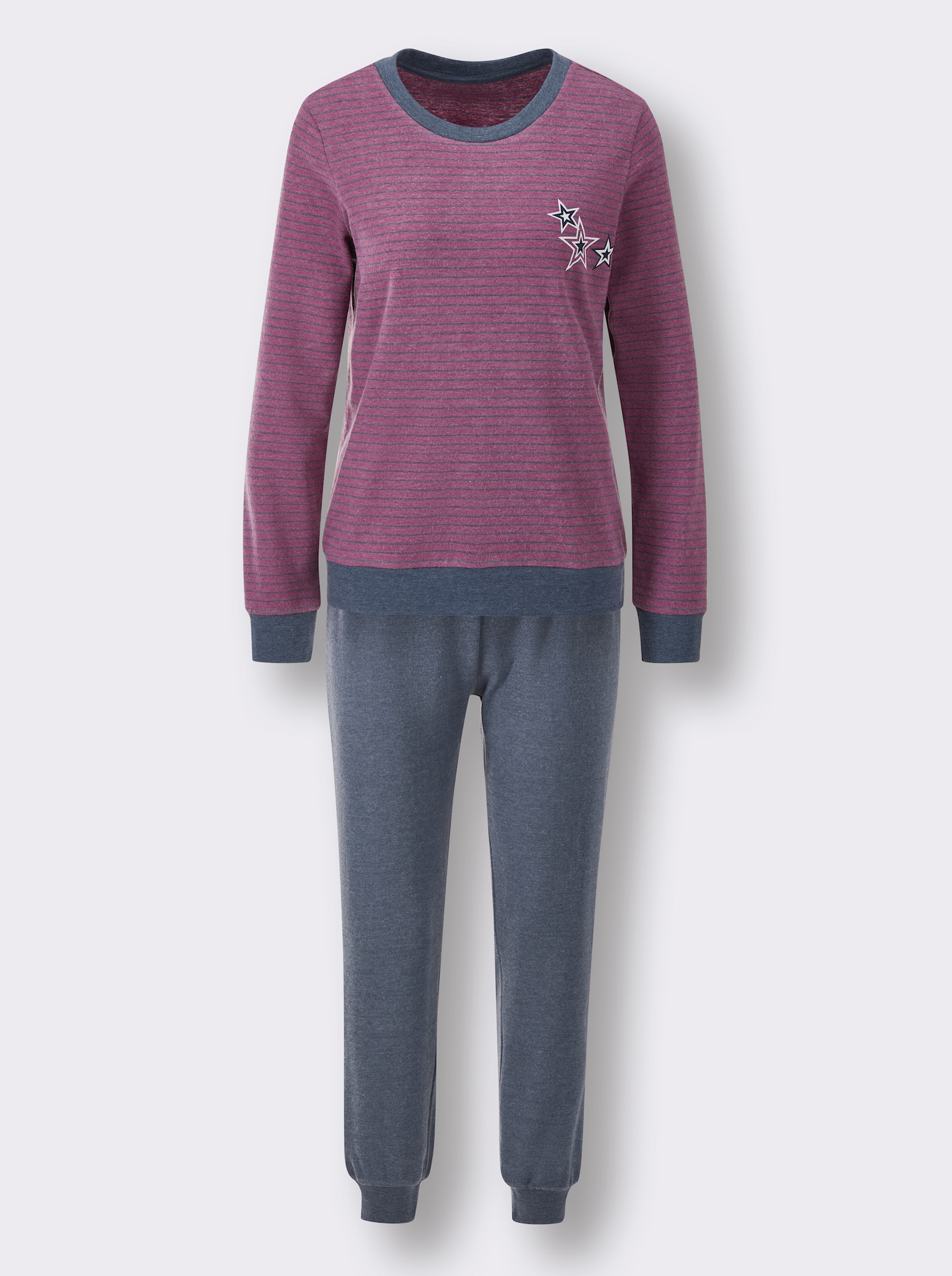 wäschepur Schlafanzug - erika-rauchblau-geringelt