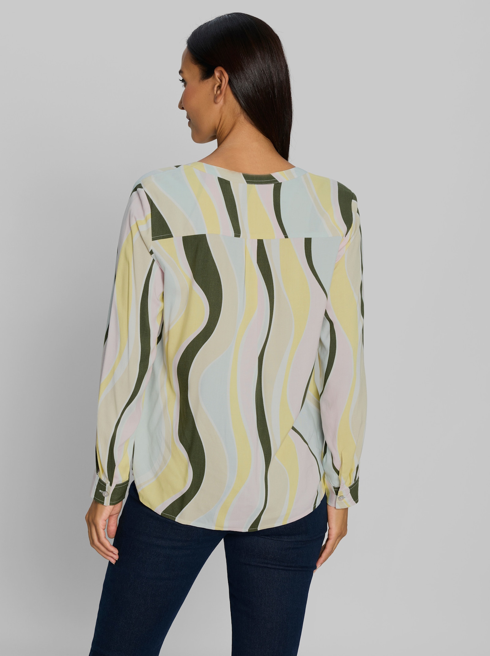 heine Schlupfbluse mit Druck-Dessin - kalkmint-sand-bedruckt