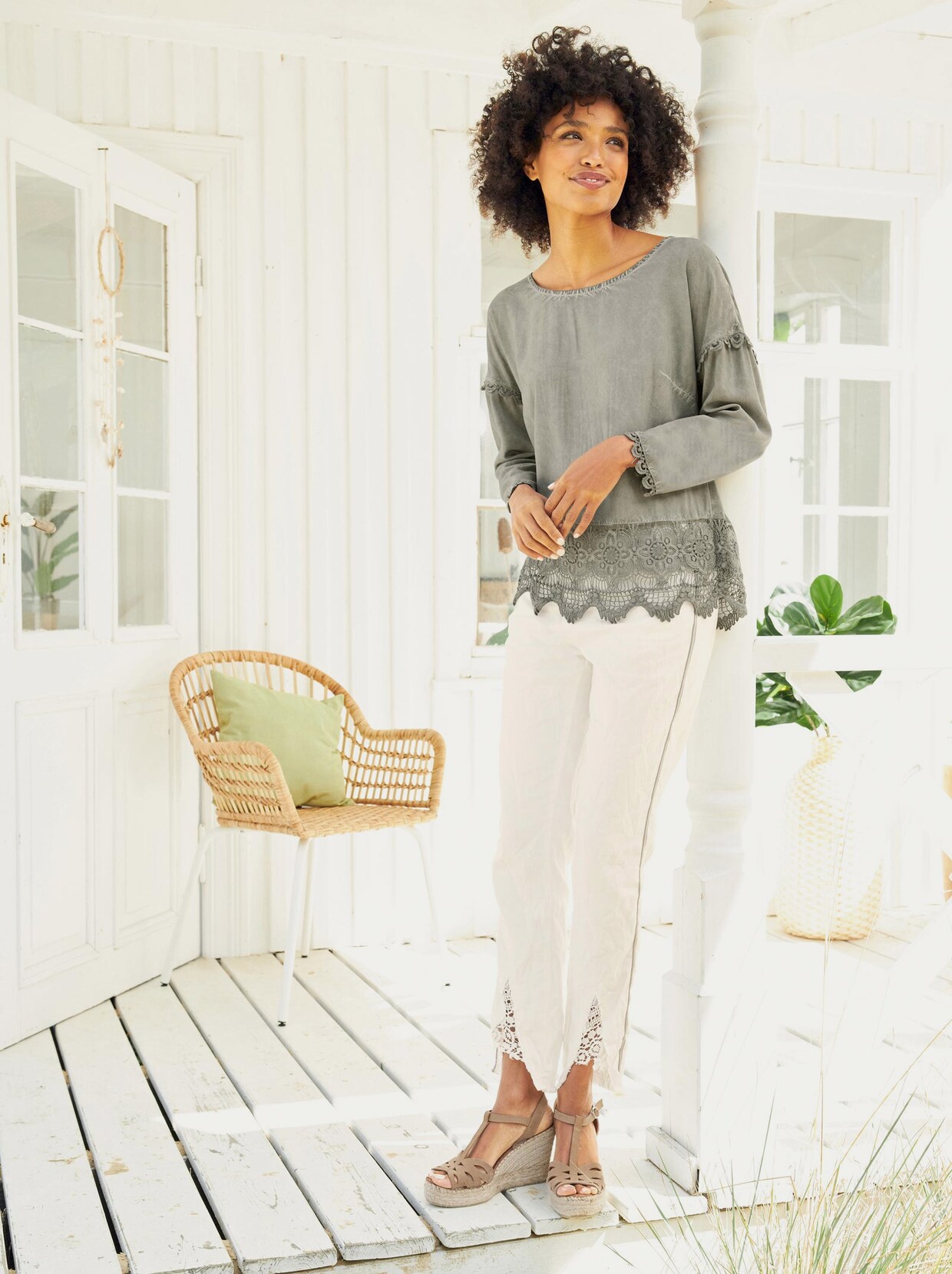 Linea Tesini Bluse - schilf