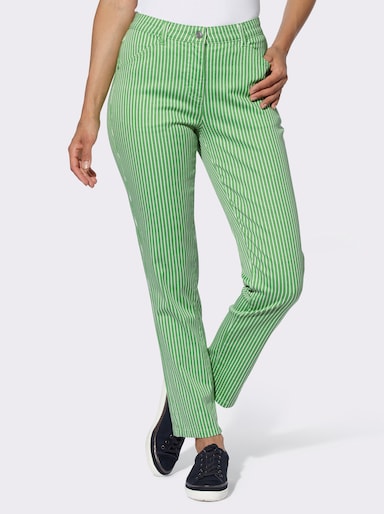 Jeans in Twill-Qualität - apfel-weiß-gestreift