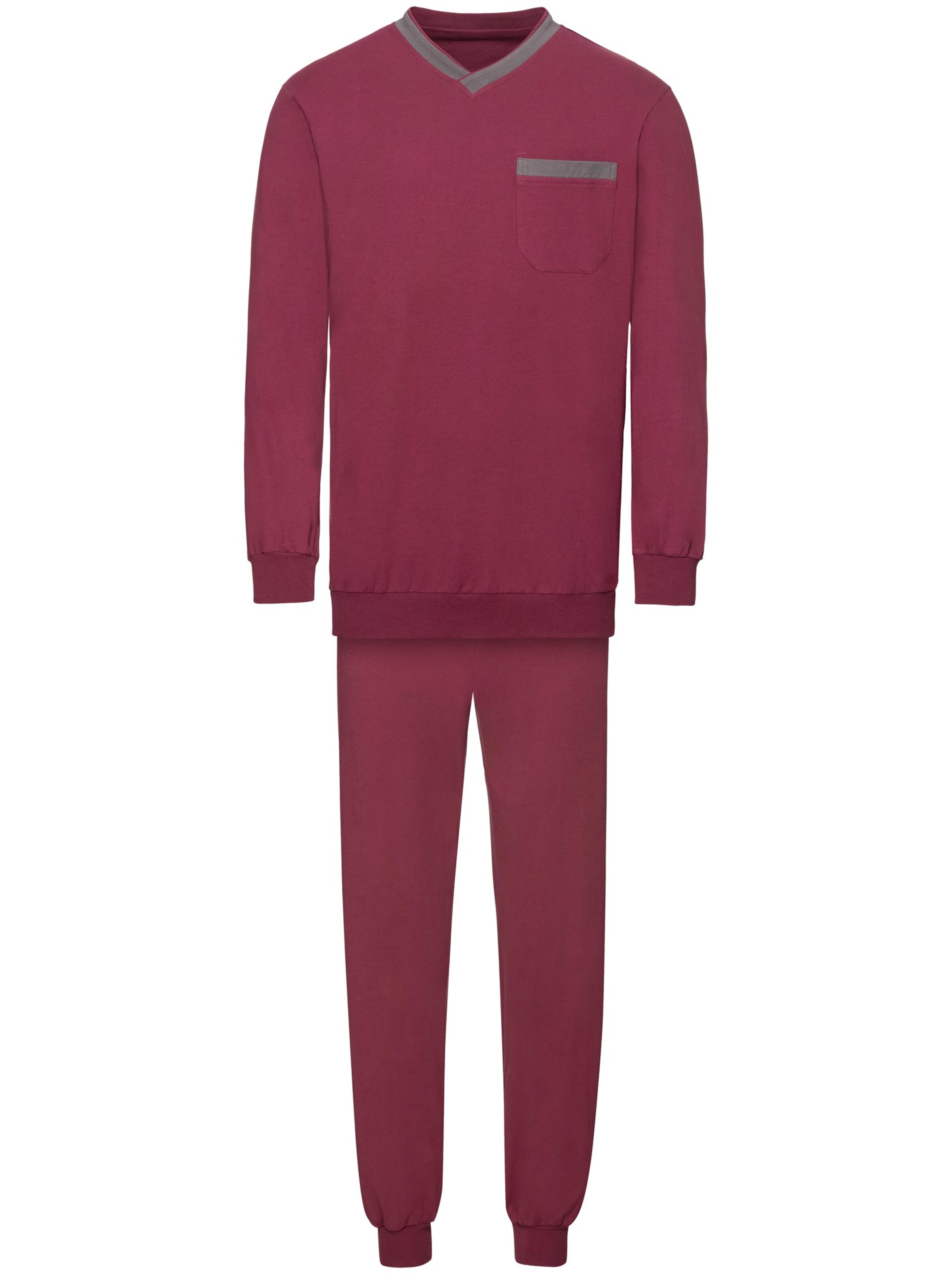 KINGsCLUB Schlafanzüge - bordeaux + taupe